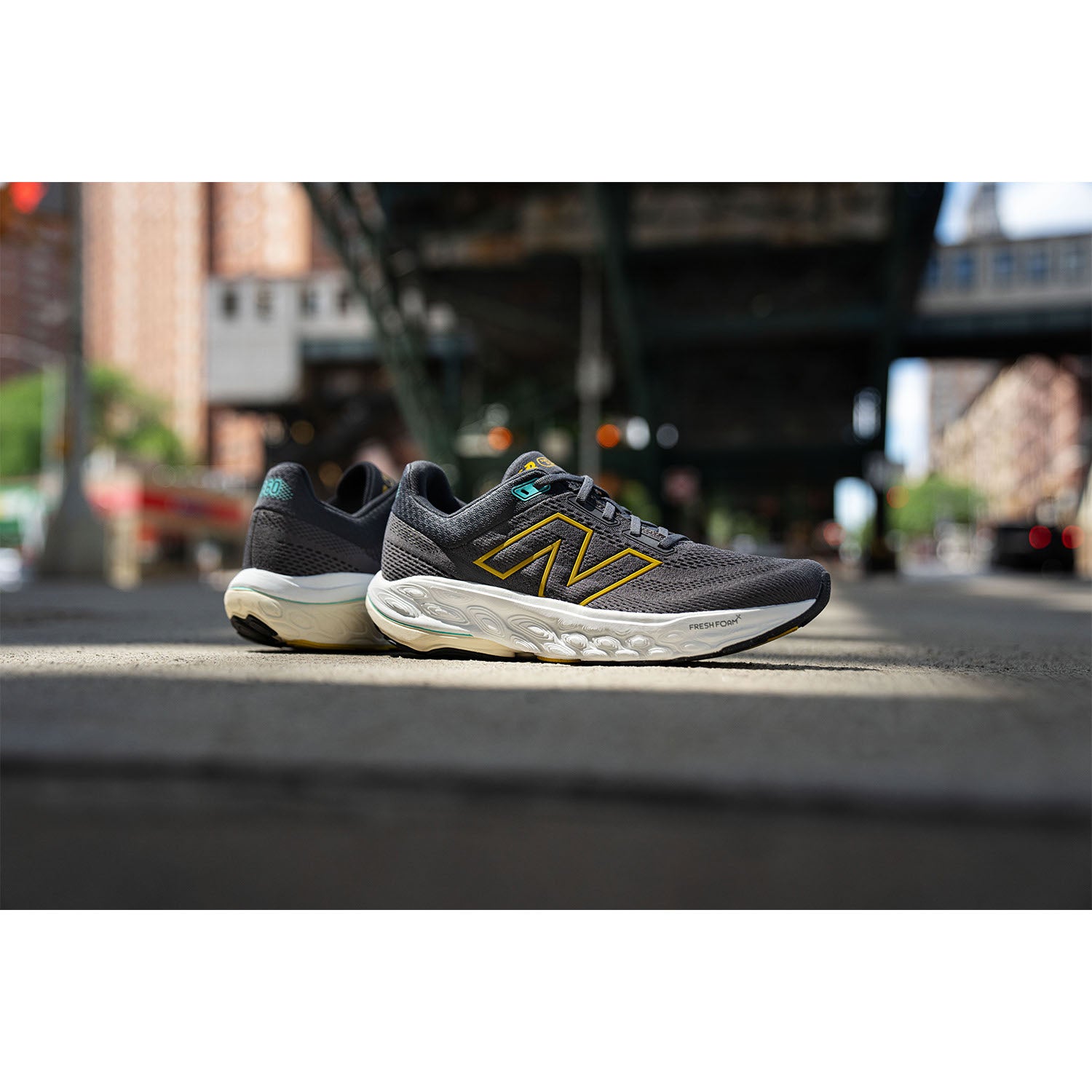 Mens New balance Men's New Balance Fresh Foam X M860A14 Magnet/Ginger Lemon/Cyber Jade Mesh Magnet/Ginger Lemon/Cyber Jade Mesh