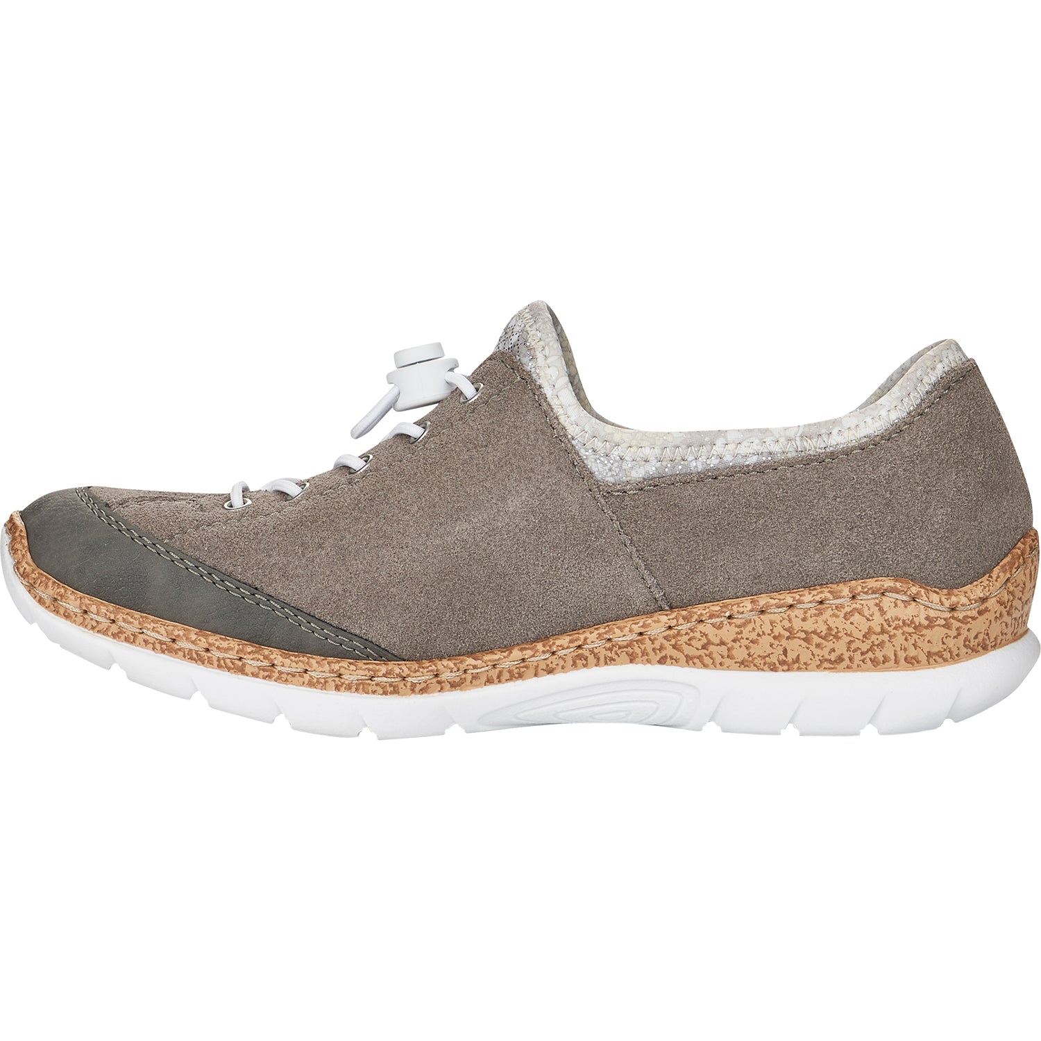 Womens Rieker Women's Rieker N42F1-40 Nikita F1 Cement/Dust Silver Suede Cement/Dust Silver Suede