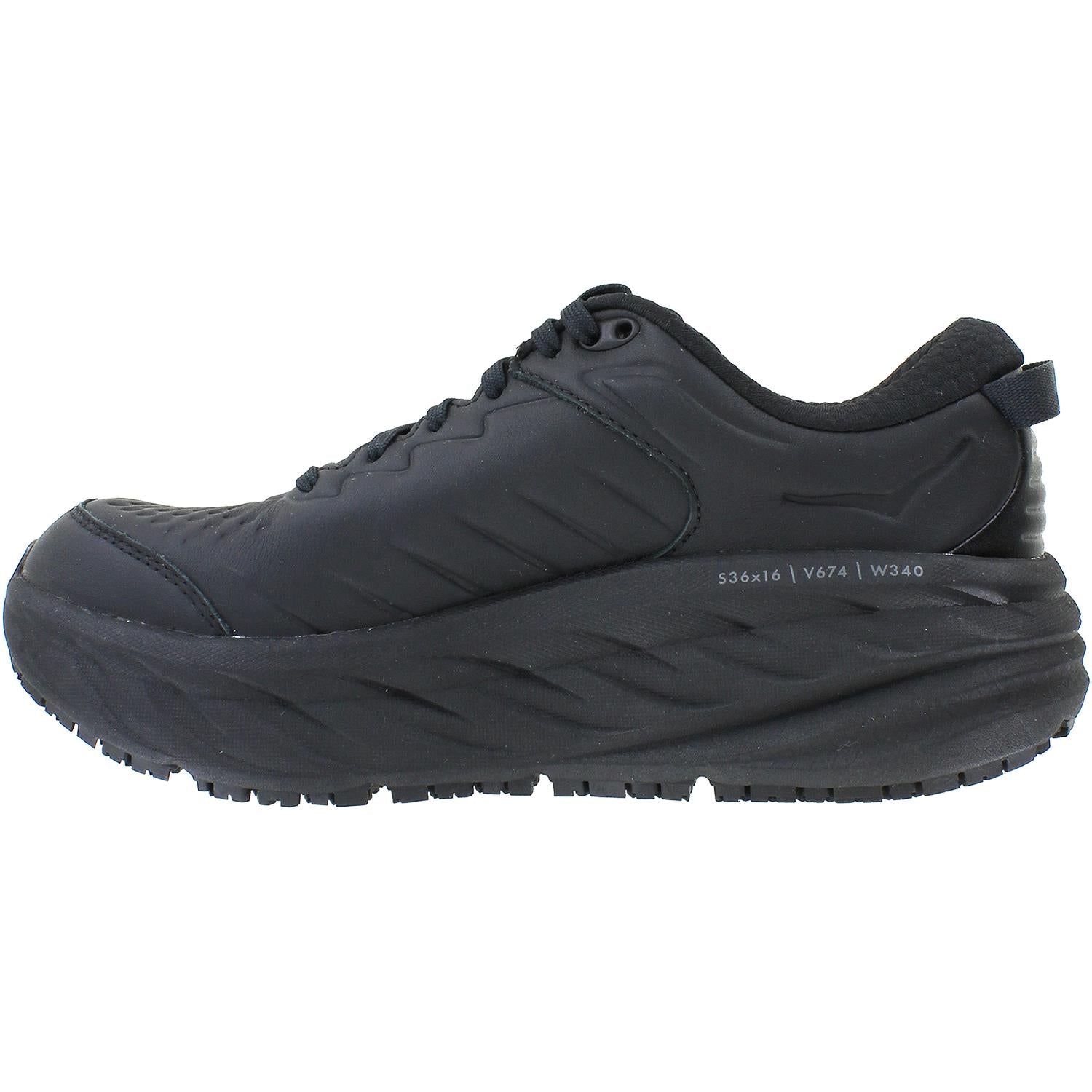 Womens Hoka one one Women's Hoka Bondi SR Black Leather Black Leather