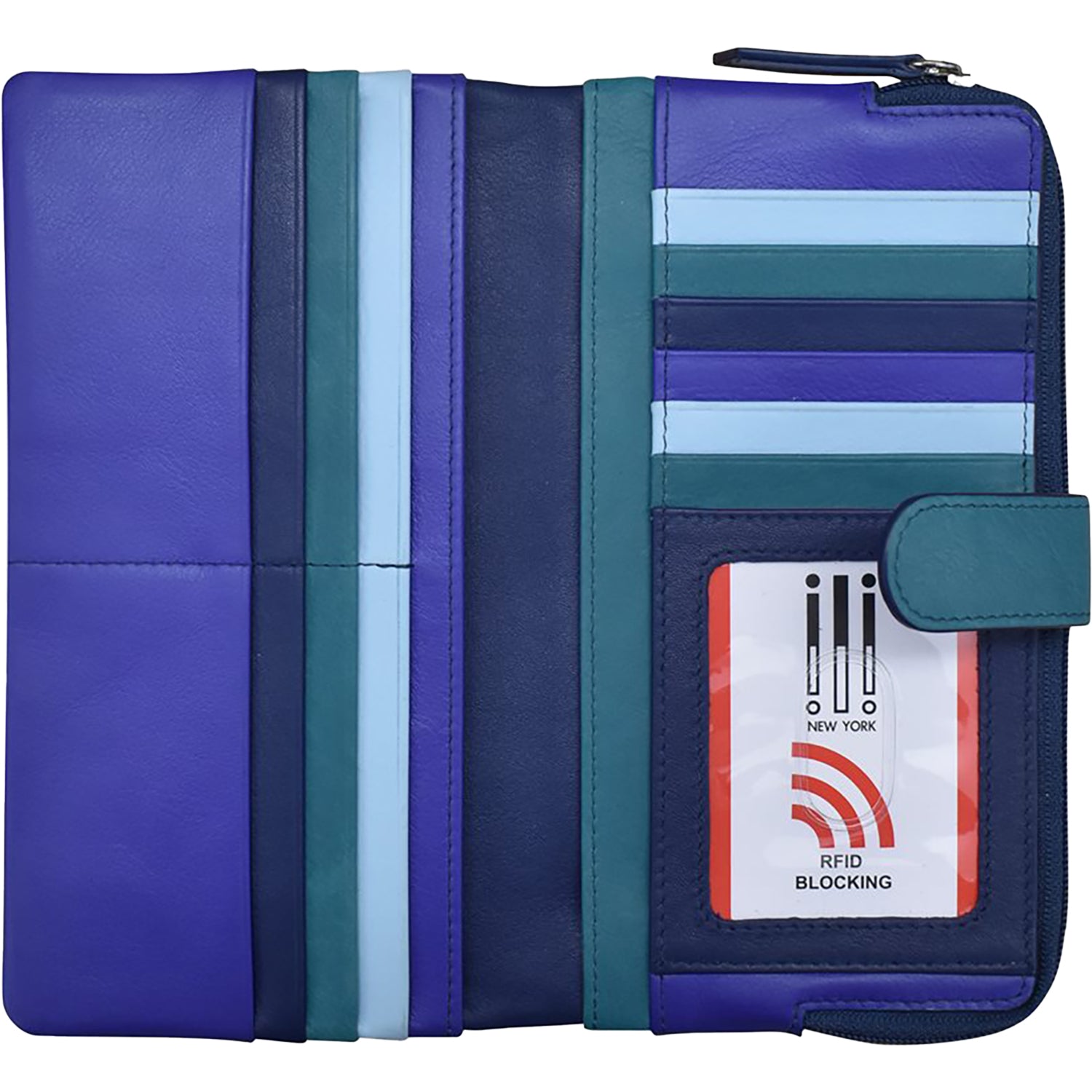 Womens Ili new york ili New York Smartphone Wallet Denim Multi Leather Denim Multi Leather