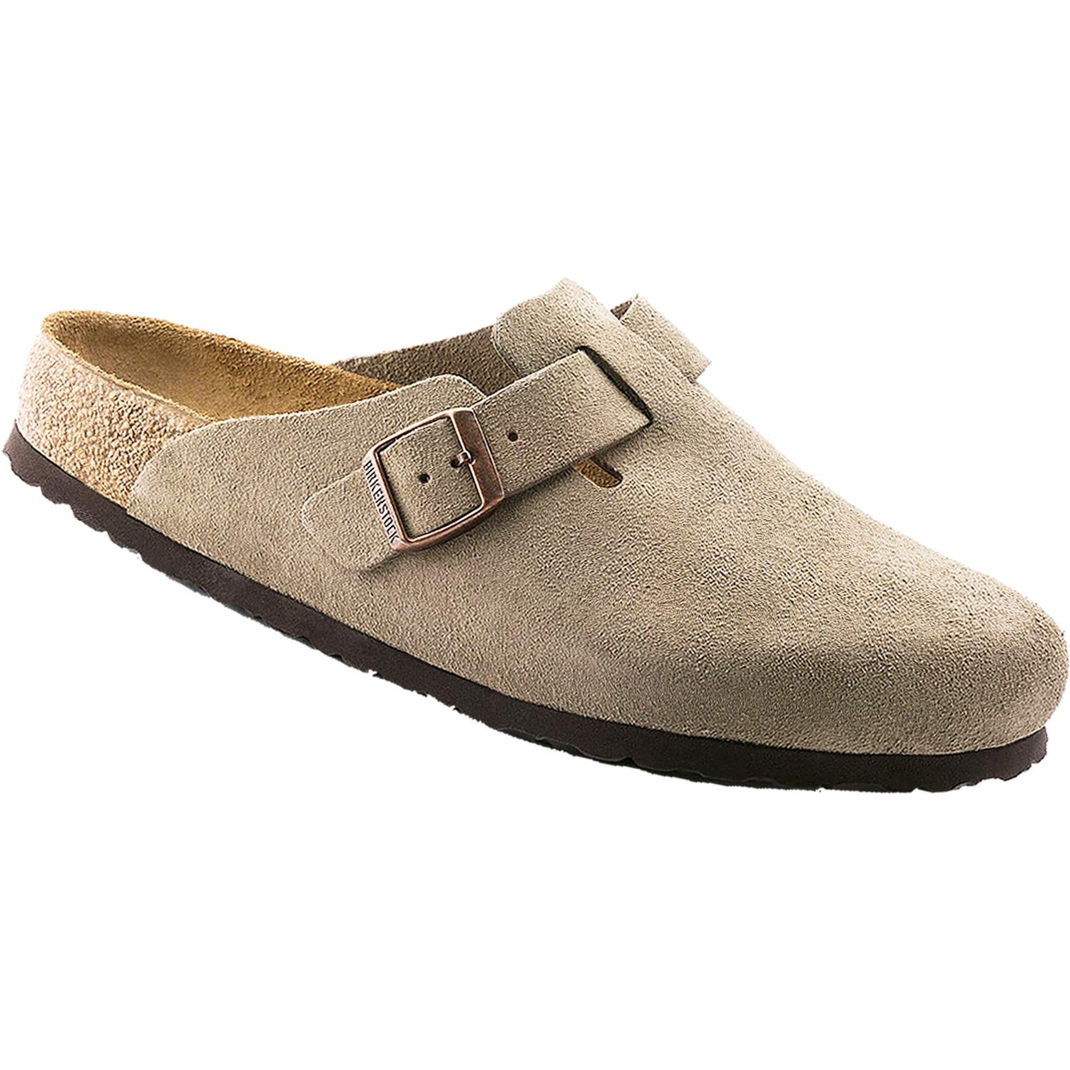 Unisex Birkenstock Unisex Birkenstock Boston Soft Footbed Taupe Suede Taupe Suede