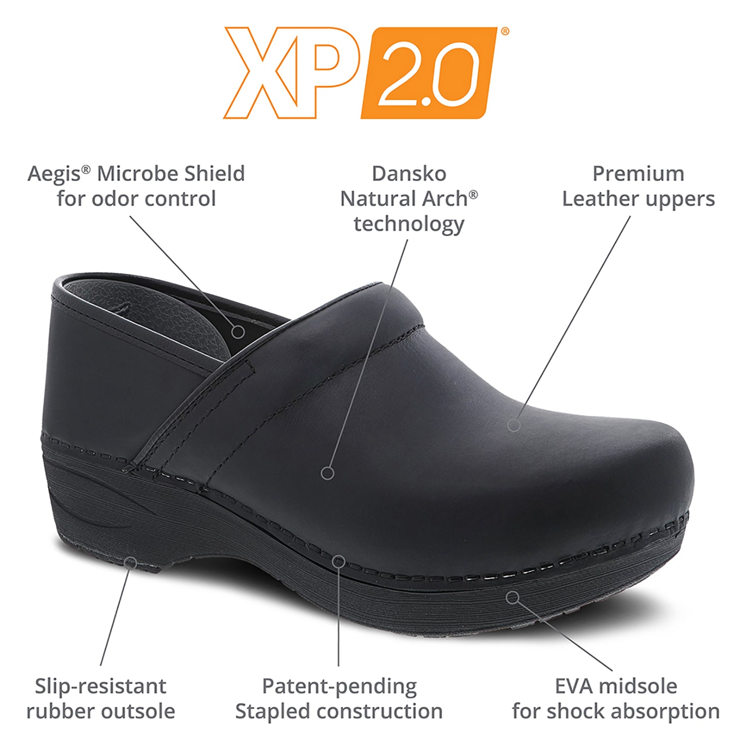 Womens Dansko Women's Dansko XP 2.0 Waterproof Black Pull Up Leather Black Pull Up Leather