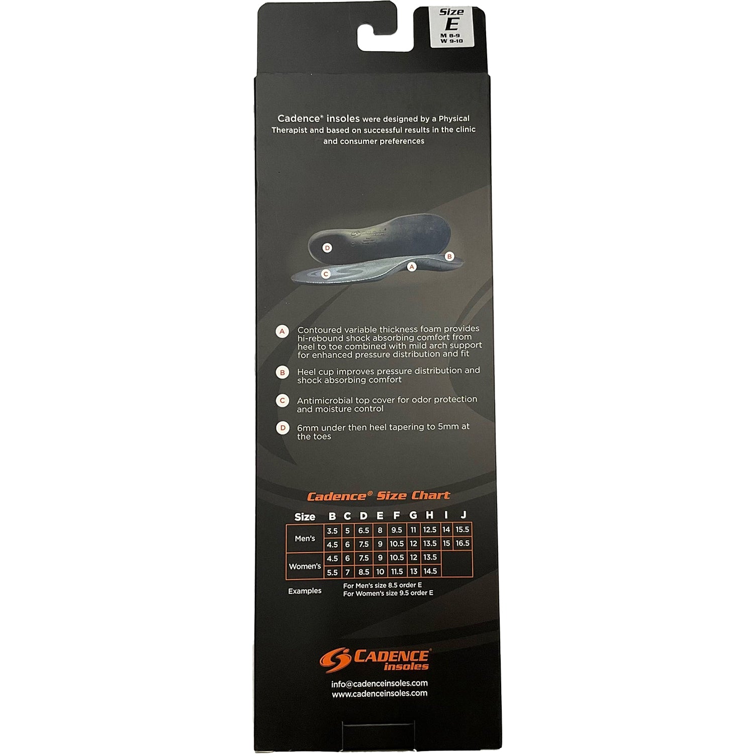 Unisex Cadence insole Unisex Cadence Cushion Grey