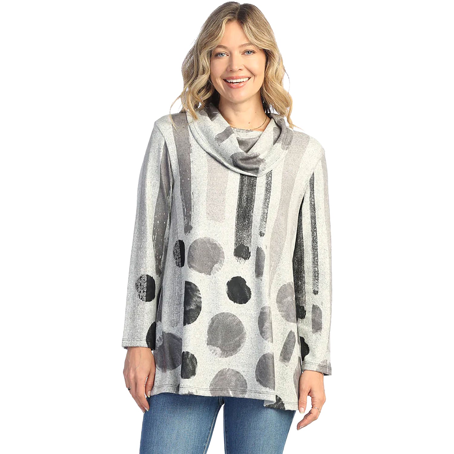 Womens Jess & jane Women's Jess & Jane French Brushed Cowl Neck Tunic Sandra Grey Sandra Grey