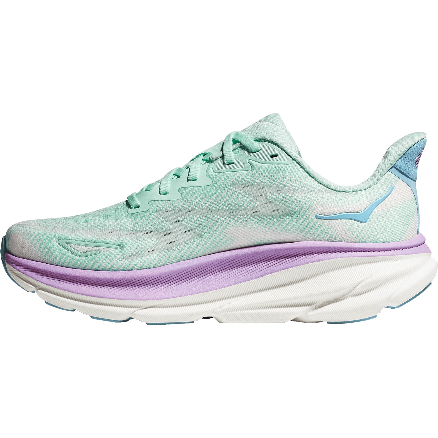 Womens Hoka one one Women's Hoka Clifton 9 Sunlit Ocean/Lilac Mist Mesh Sunlit Ocean/Lilac Mist Mesh