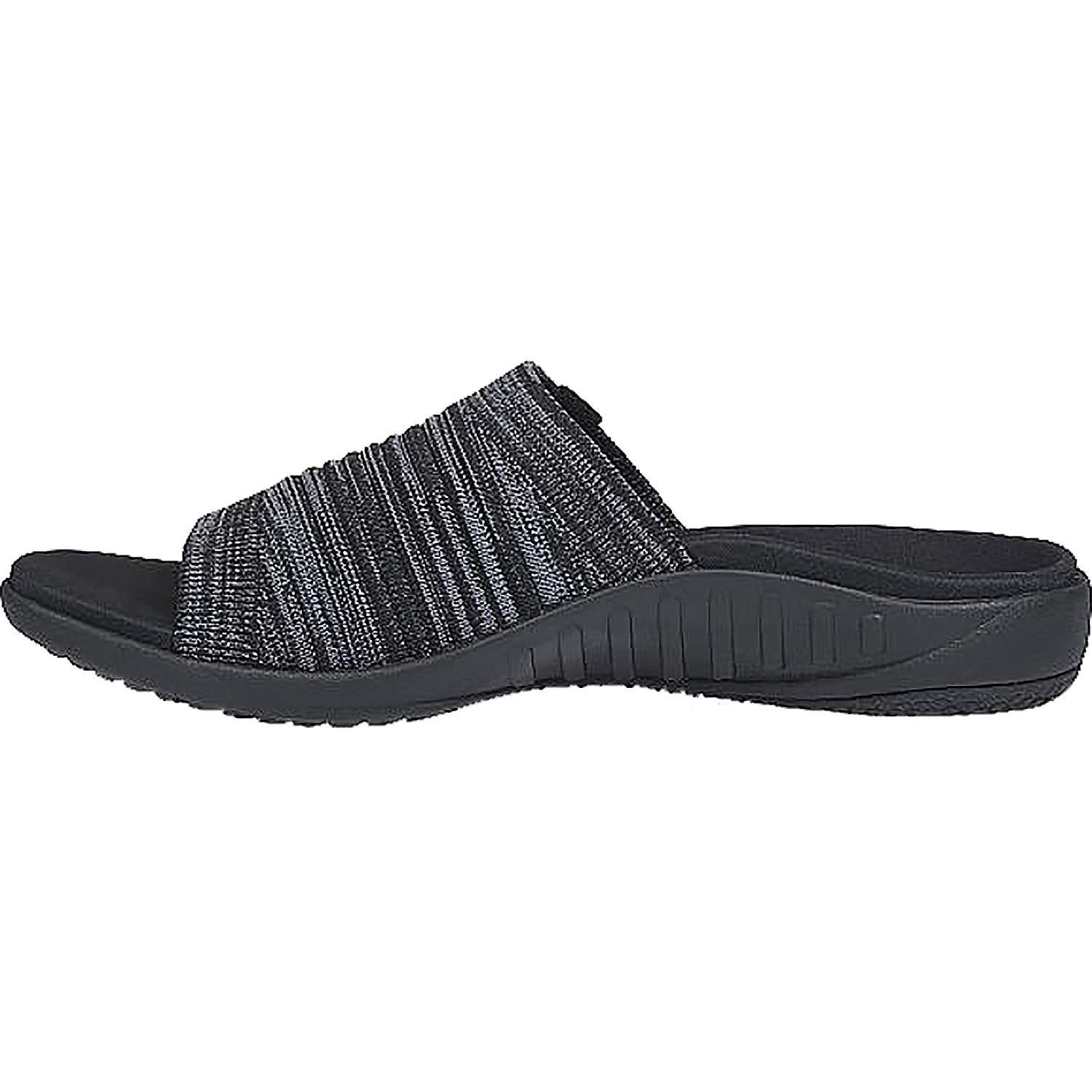 Womens Spenco Women's Spenco Astoria Memory Foam Slide Black Knit Fabric Black Knit Fabric