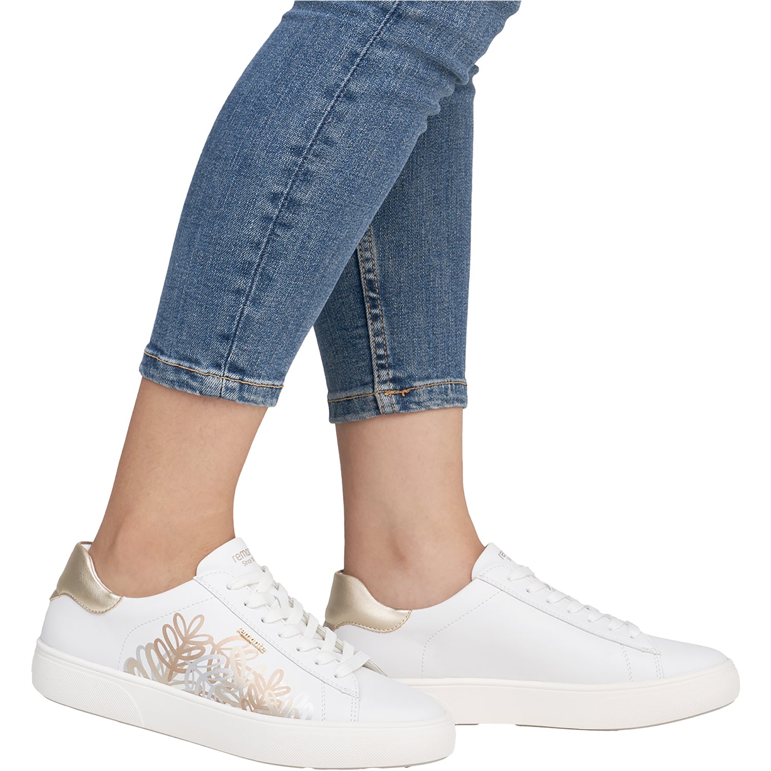 Womens Remonte Women's Remonte D2J00-81 White/Gold Leather White/Gold Leather