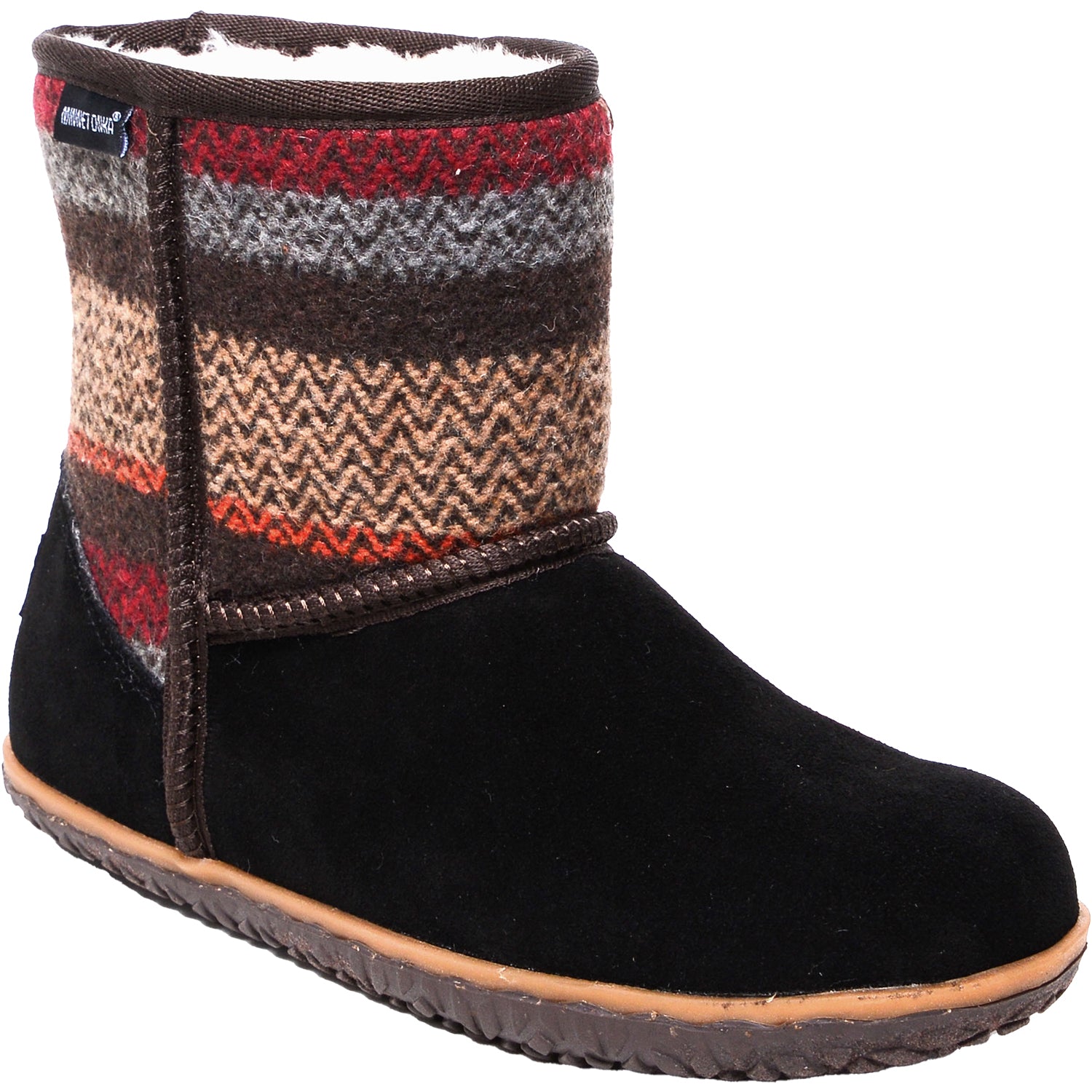 Womens Minnetonka Women's Minnetonka Tali Black Multi Suede Black Multi Suede