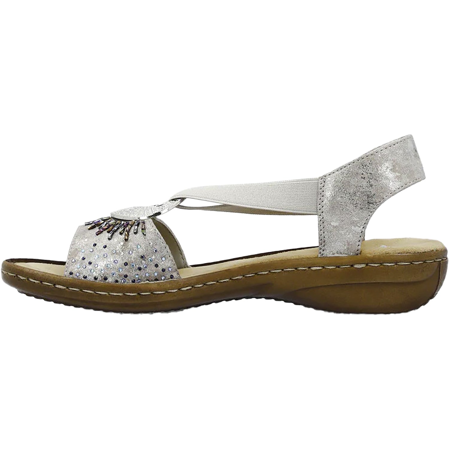Womens Rieker Women's Rieker 60880-90 Regina 80 Rose Metallic with Beads Rose- Metallic W Beads Synthetic