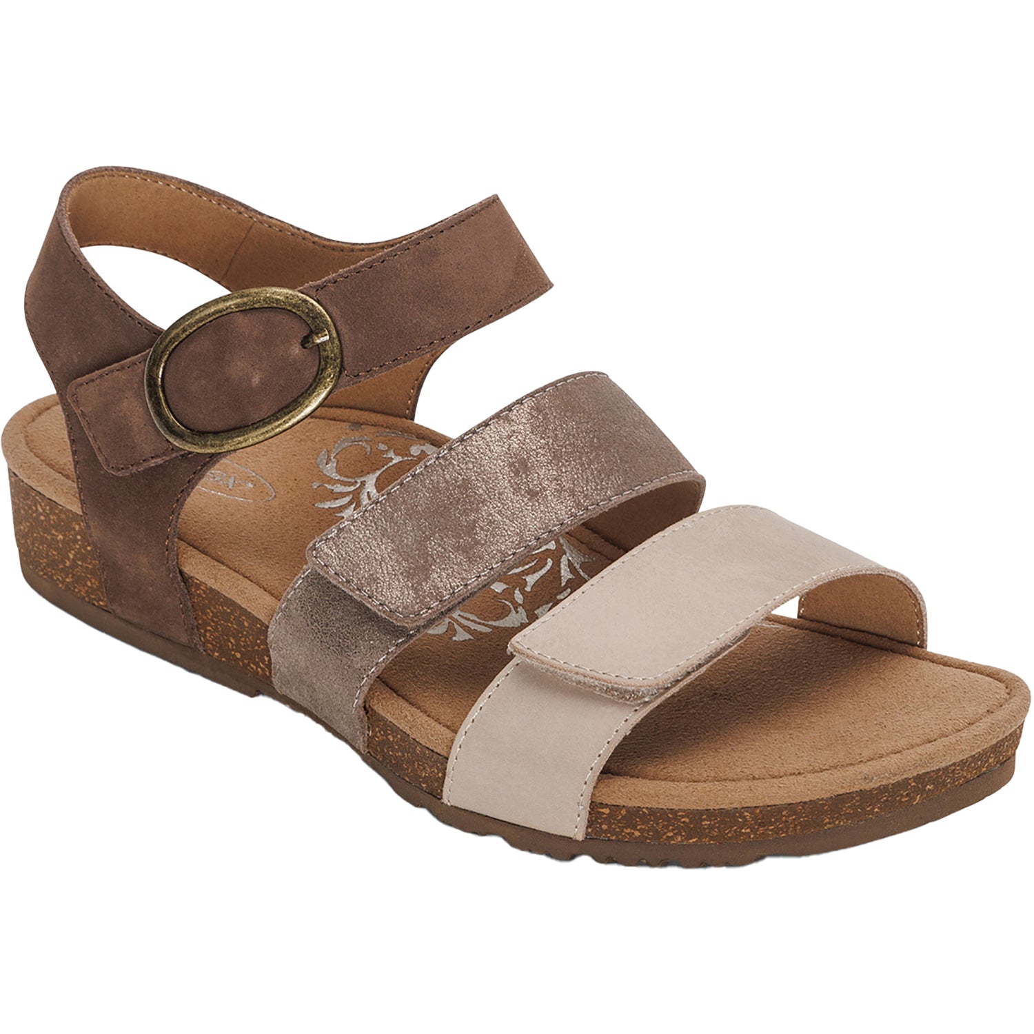 Womens Aetrex Women's Aetrex Lilly Taupe Multi Leather Taupe Multi