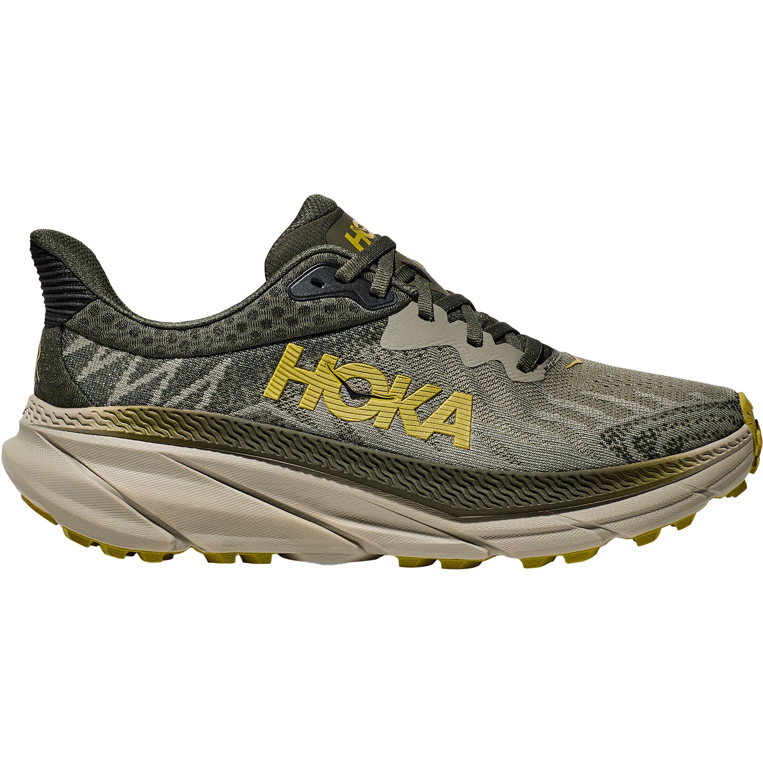 Mens Hoka one one Men's Hoka Challenger ATR 7 Olive Haze/Forest Cover Mesh Olive Haze/Forest Cover Mesh