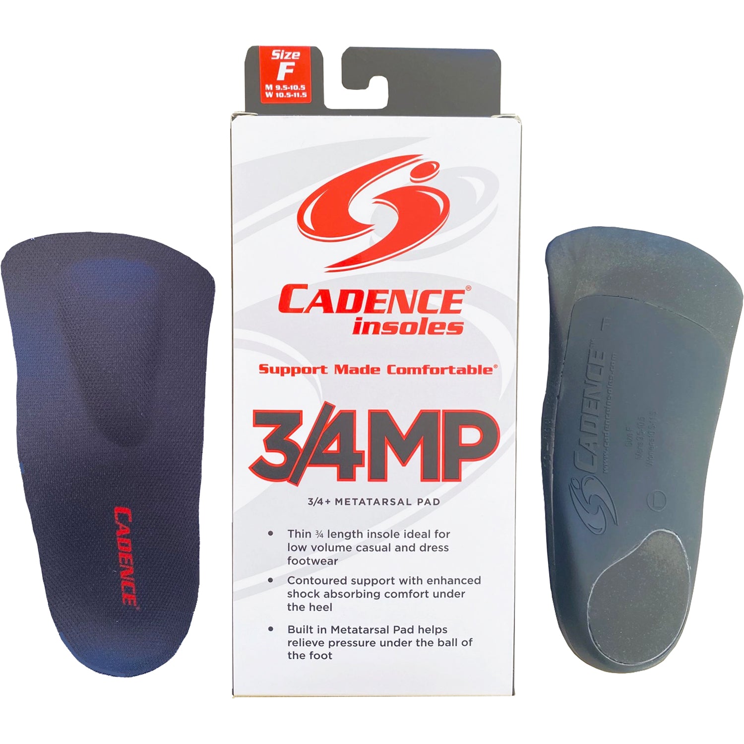 Unisex Cadence insole Unisex Cadence 3/4 Metatarsal Pad Black