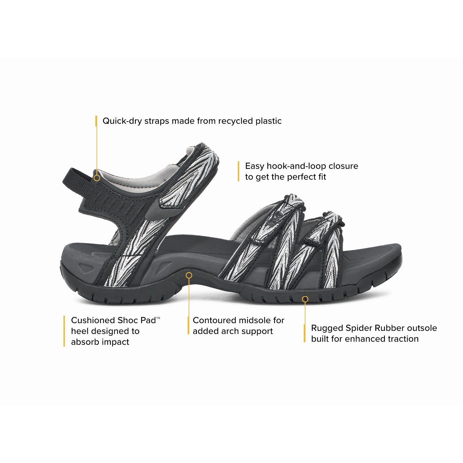 Womens Teva Women's Teva Tirra Black/Birch Synthetic Black/Birch Synthetic
