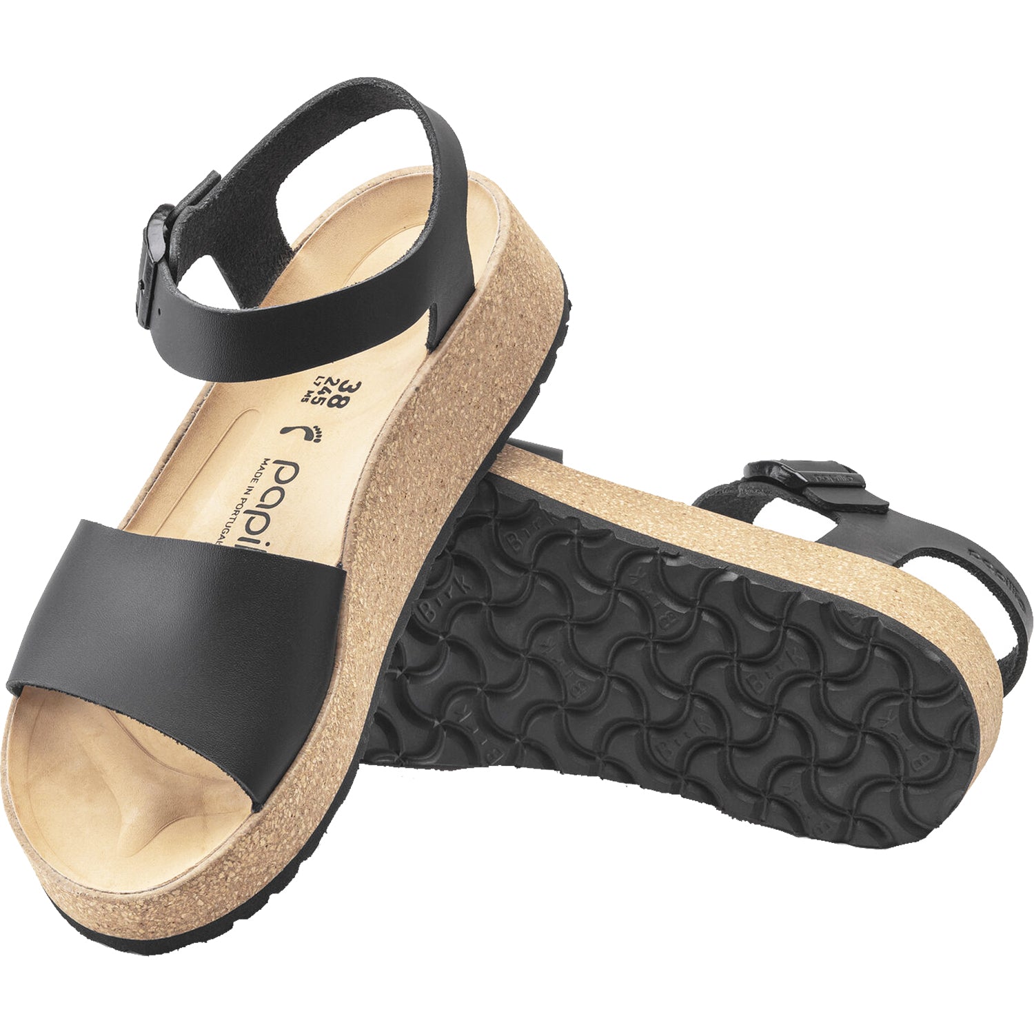 Womens Birkenstock Women's Birkenstock Papillio Glenda Black Leather Black Leather