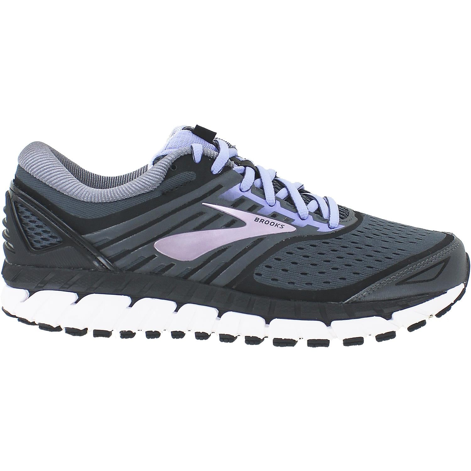 Womens Brooks Women's Brooks Ariel 18 Ebony/Black/Thistle Mesh Ebony/Black/Thistle Mesh