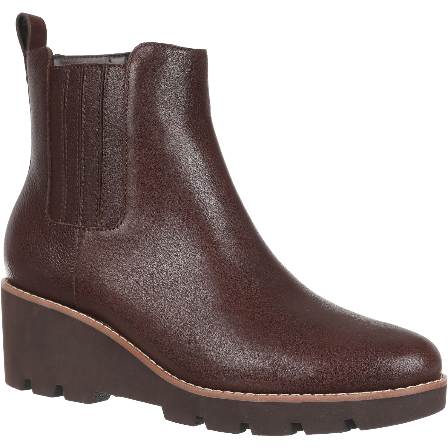 Womens Vionic Women's Vionic Aria Water Resistant Dark Brown Leather Dark Brown Leather