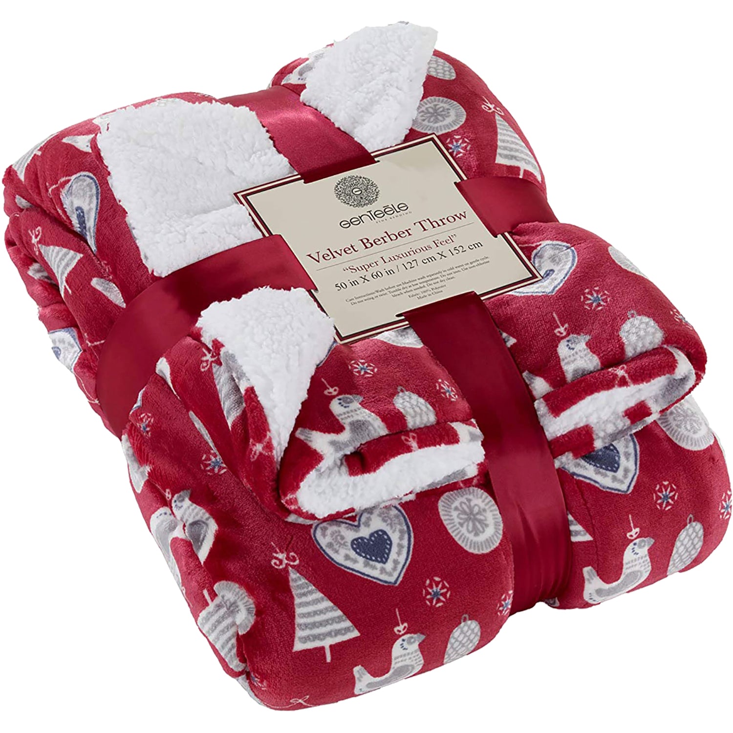Unisex Genteele blankets Unisex Genteele Sherpa Throw Blanket Glowing Red Glowing Red