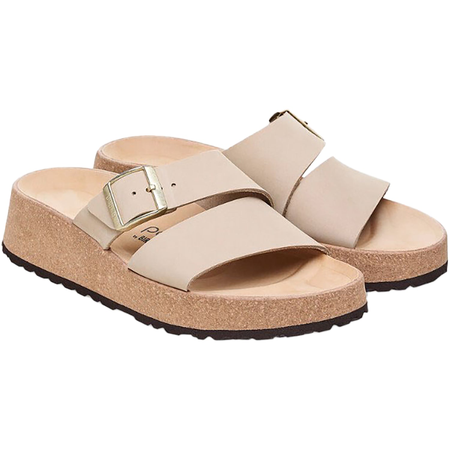 Womens Birkenstock Women's Birkenstock Papillio Almina Sandcastle Nubuck Sandcastle
