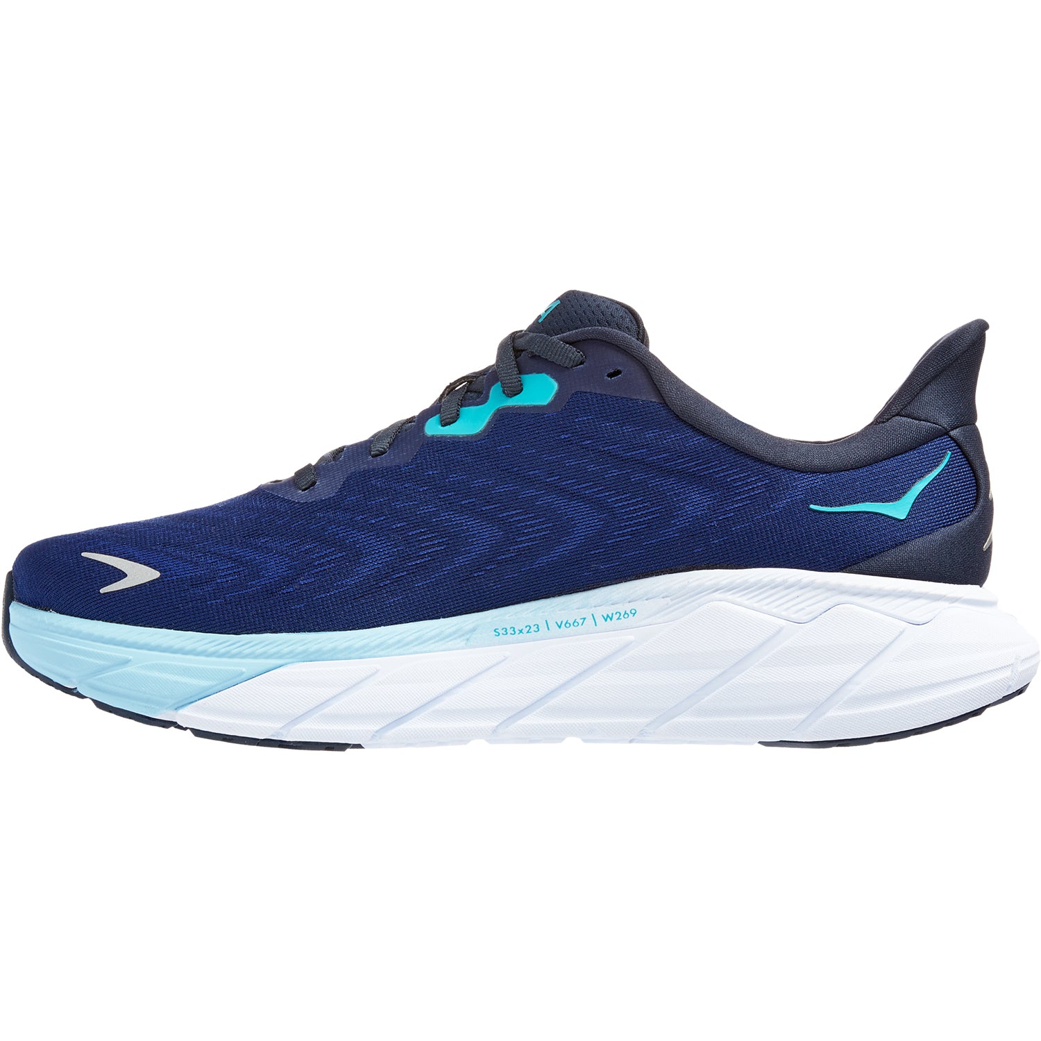 Mens Hoka one one Men's Hoka Arahi 6 Outer Space/Bellwether Blue Mesh Outer Space/Bellwether Blue Mesh