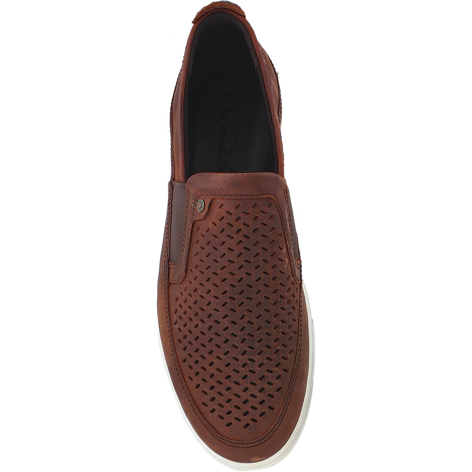 Mens Ecco Men's Ecco Collin Perf Slip-On Cognac Leather Cognac Leather
