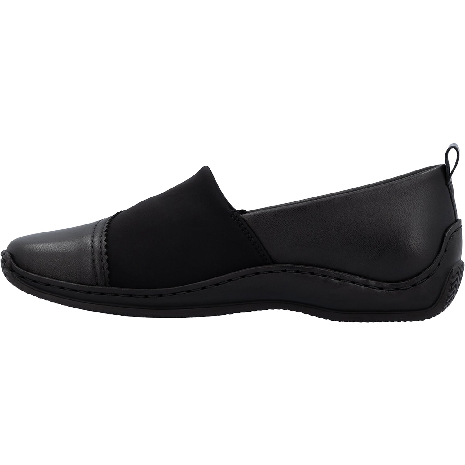 Womens Rieker Women's Rieker L1790-00 Black Leather Stretch Black