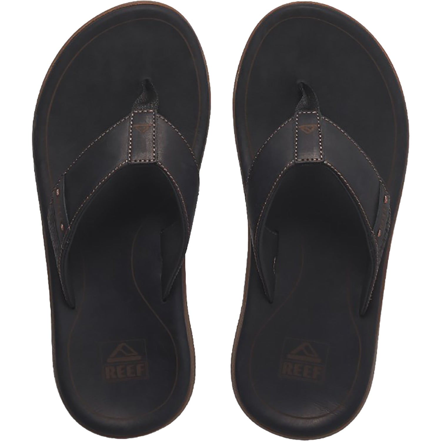 Womens Reef Men's Reef Santa Ana Black Leather Black Leather