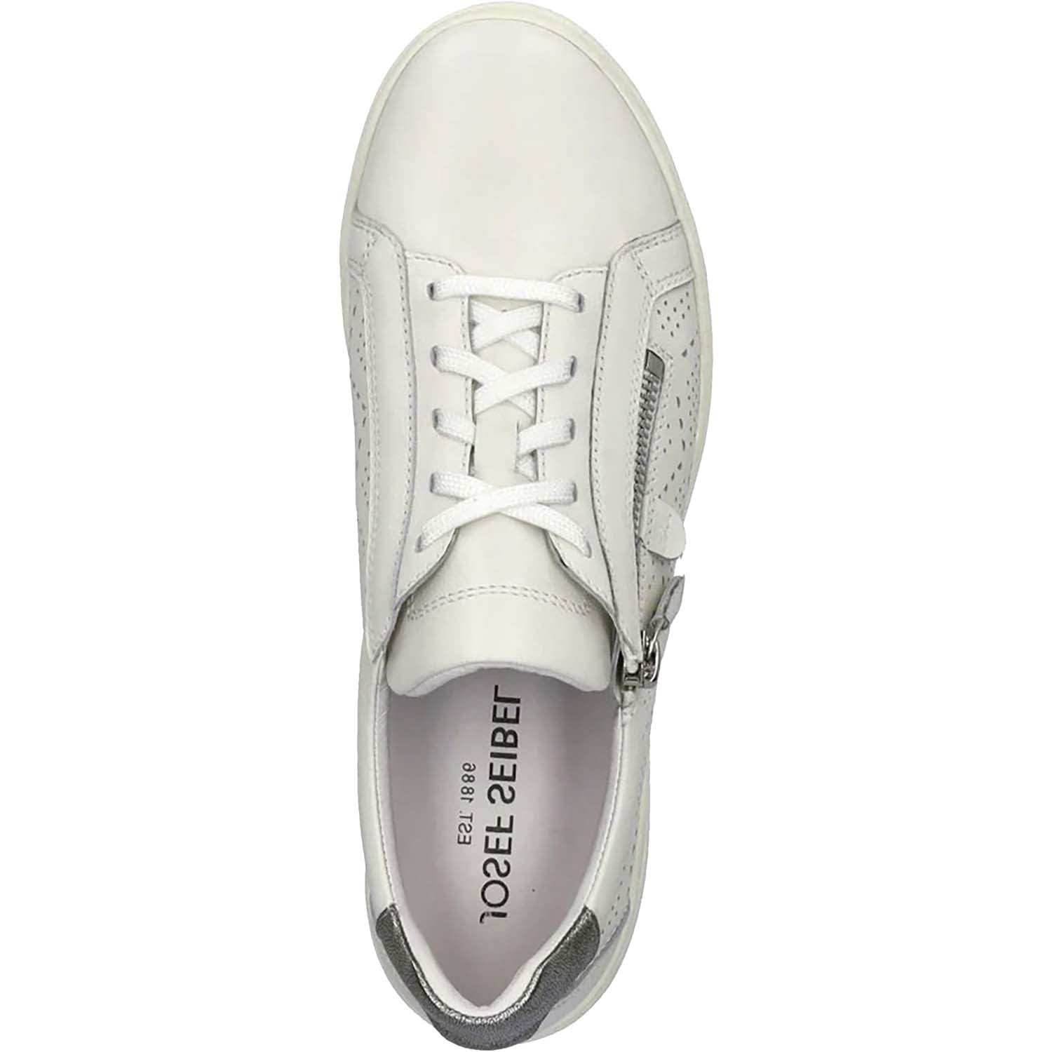 Womens Josef seibel Women's Josef Seibel Caren 65 White/Platin Kombi Leather White/Platin Leather