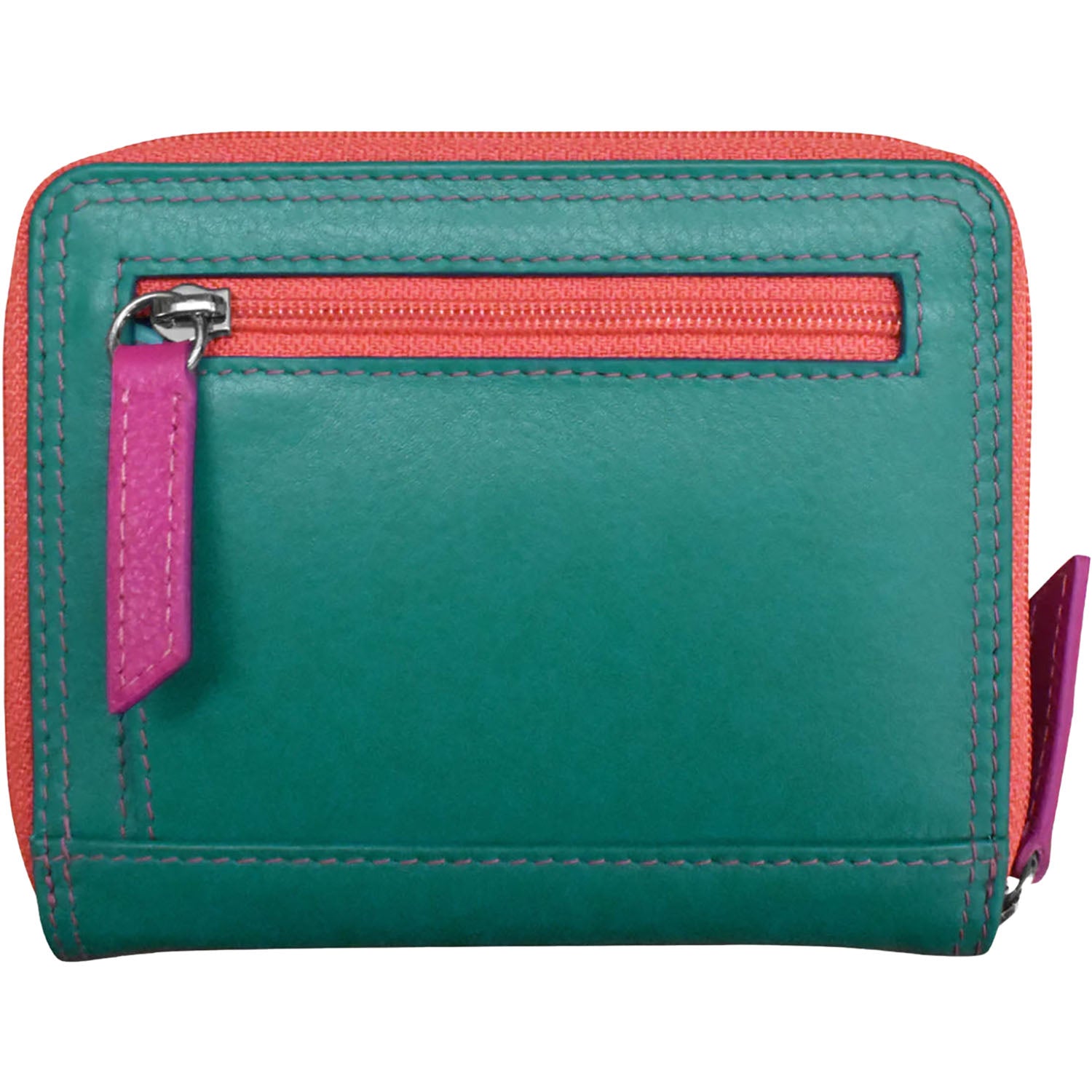 Womens Ili new york ili New York Small Multi Color Zip Wallet Paradise Multi Leather Paradise Multi