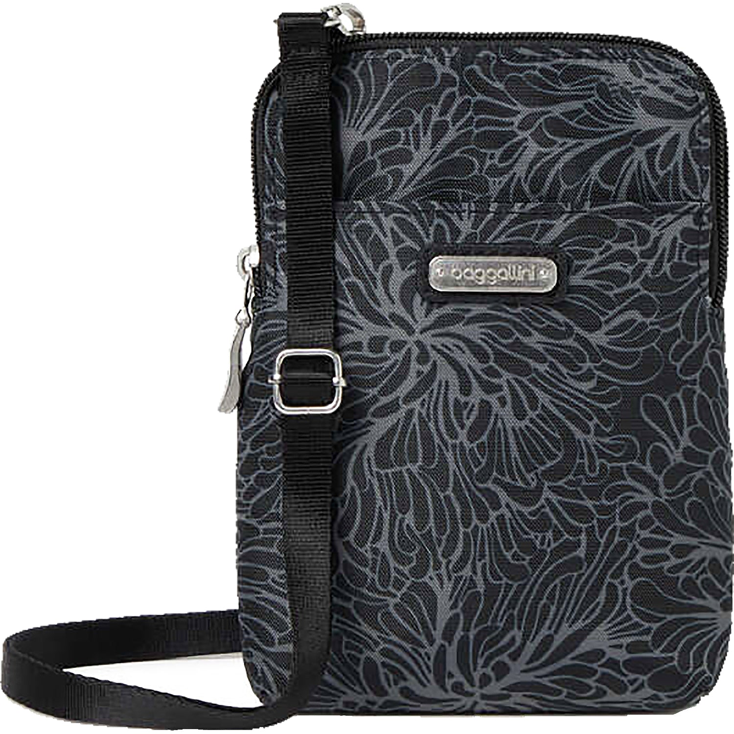 Womens Baggallini Baggallini Take Two RFID Bryant Crossbody Midnight Blossom Nylon Midnight Blossom Nylon