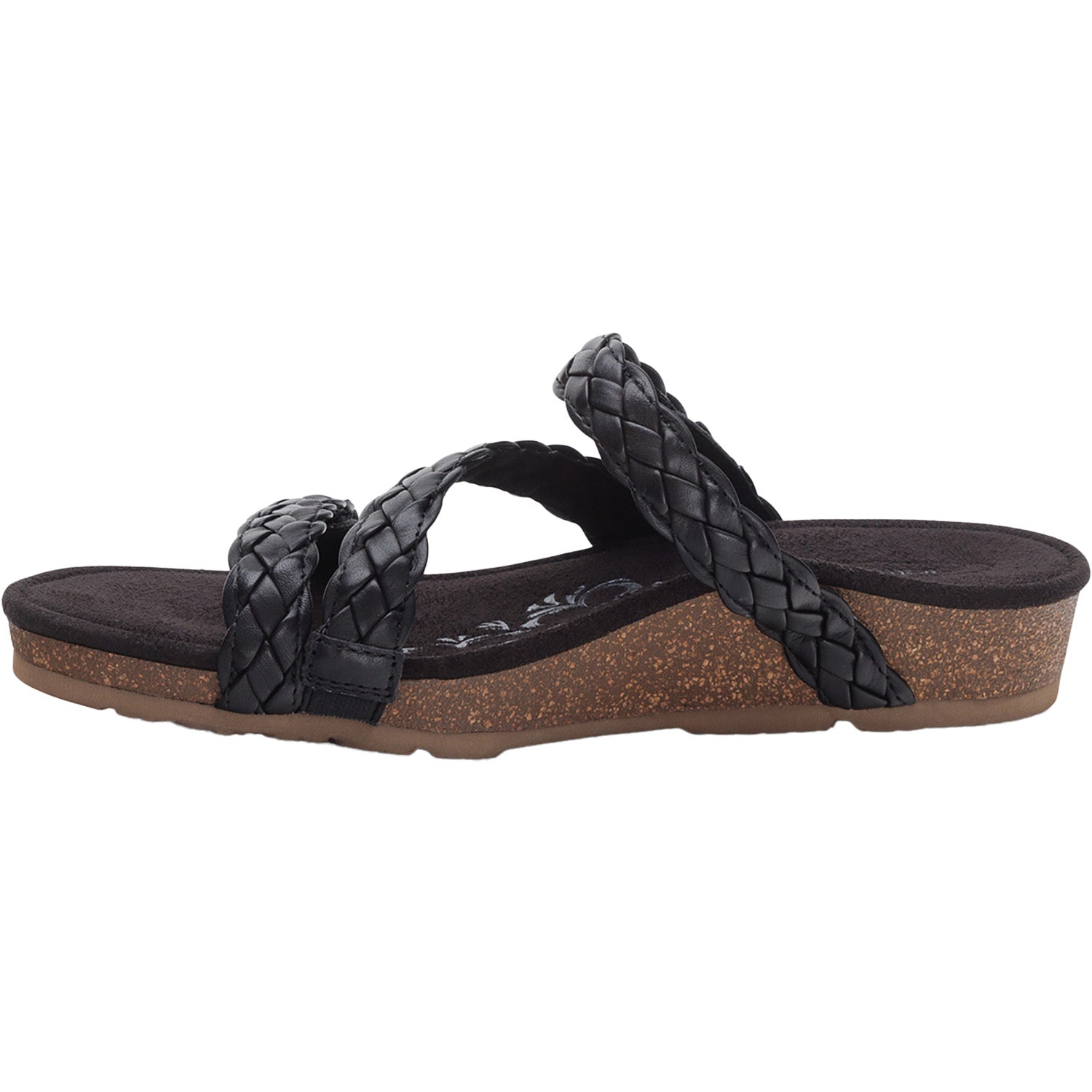 Womens Aetrex Women's Aetrex Josie Black Braided Leather Black
