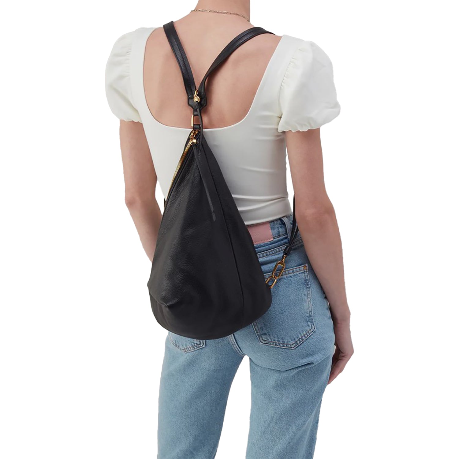 Womens Hobo Hobo International Sway Small Sling Black Pebbled Leather Black