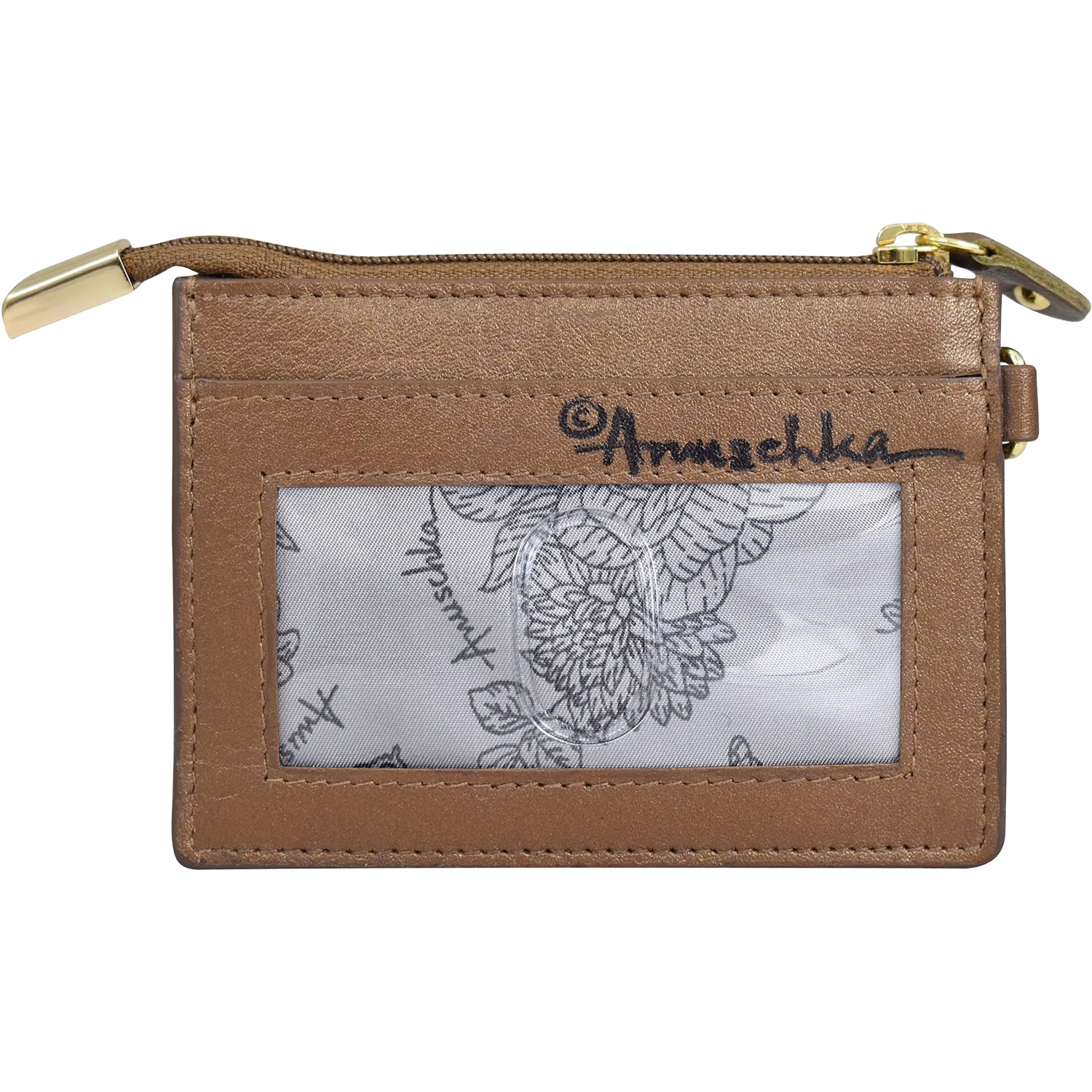 Womens Anuschka Anuschka Card Case Butterfly Blooms Bronze Leather Butterfly Blooms Bronze Leather