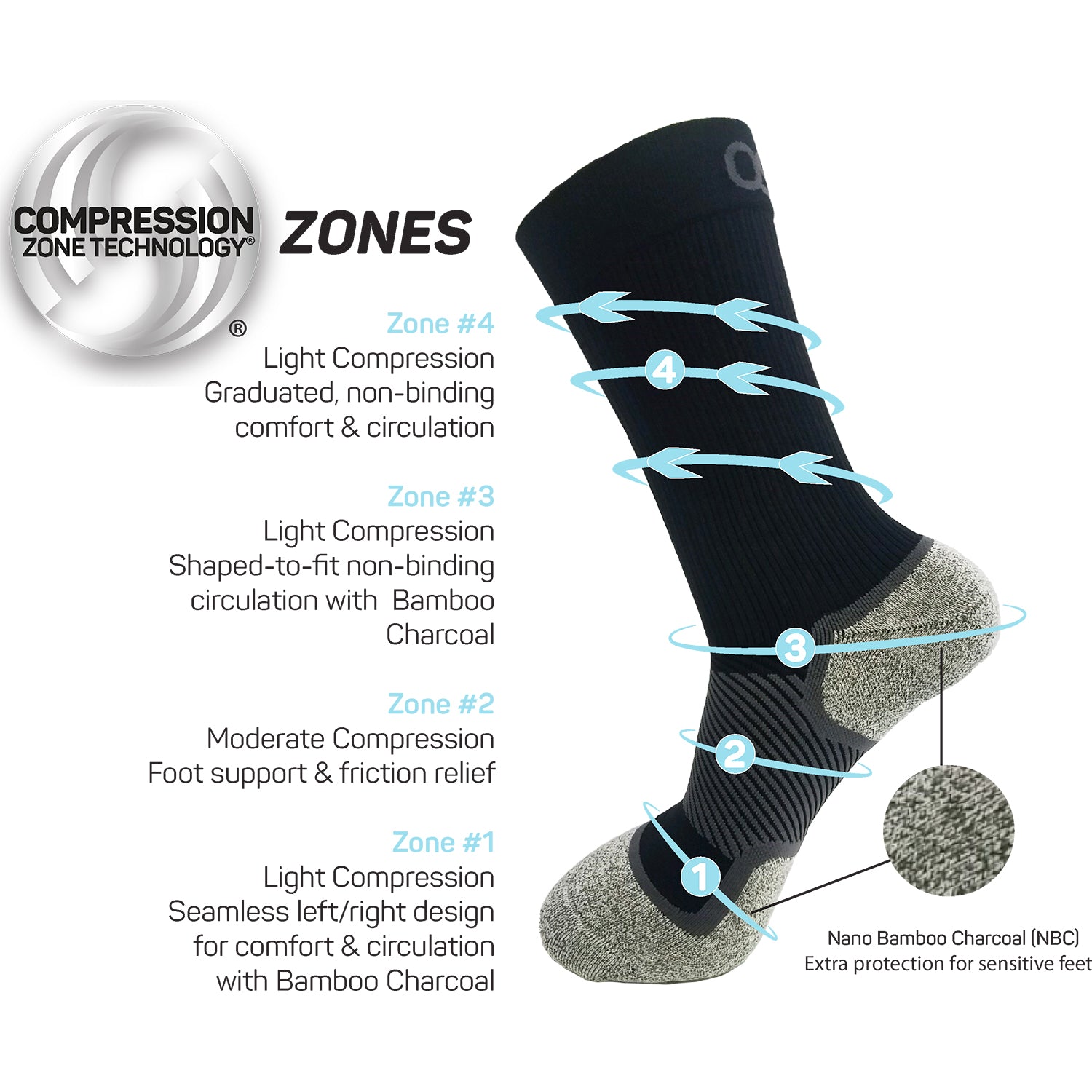 Unisex Os1st Unisex OS1st WP4 + Wide Wellness Performance Crew Socks Black Black