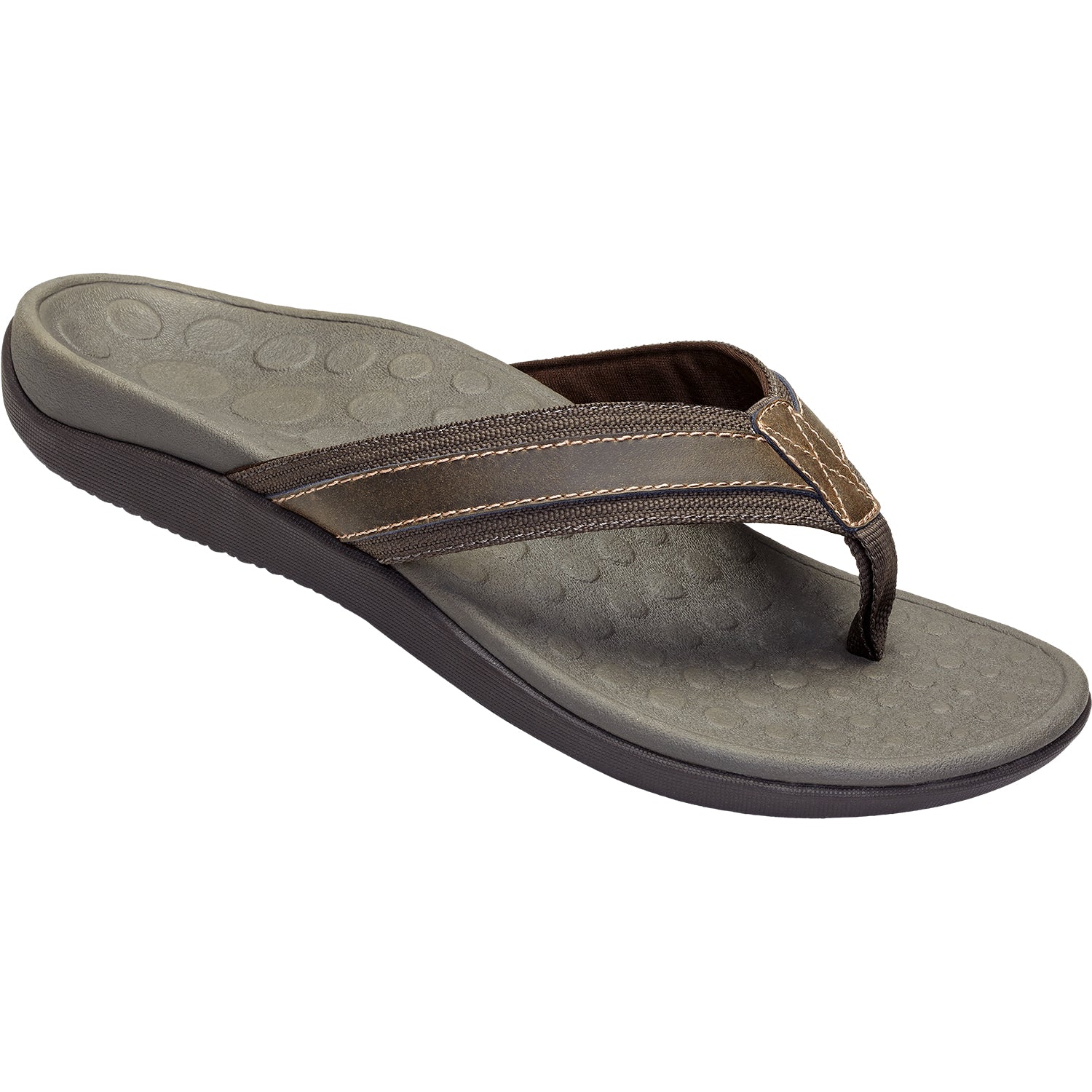 Mens Vionic Men's Vionic Tide Brown Leather Brown Leather