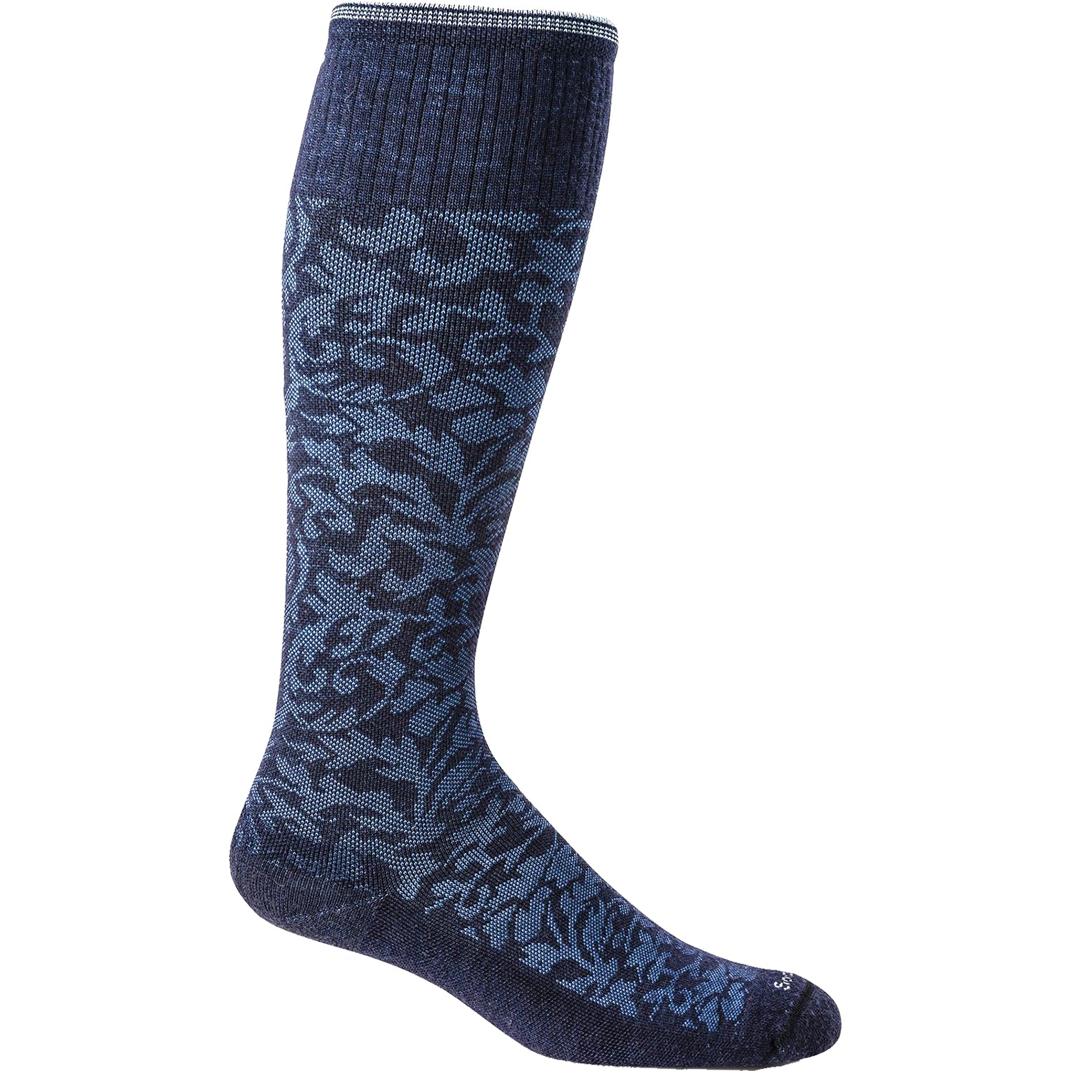 Womens Sockwell Women's Sockwell Damask Navy Knee High Socks 15-20 mmHg Navy