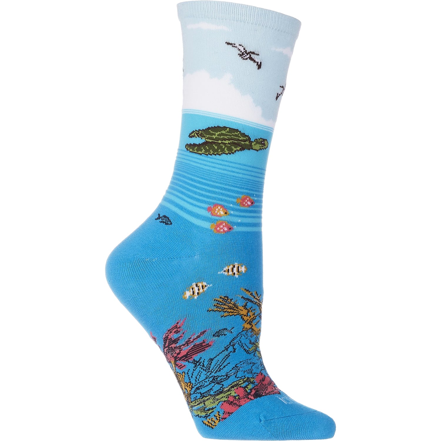 Womens Memoi Women's MeMoi Coral Reef Limited Edition Crew Ocean Depths Ocean Depths