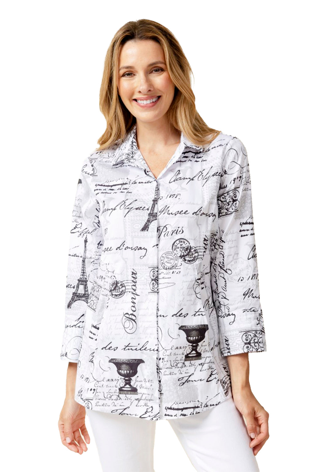 Womens Habitat Women's Habitat Perfect Travel Parisian Hidden Placket Shirt White White