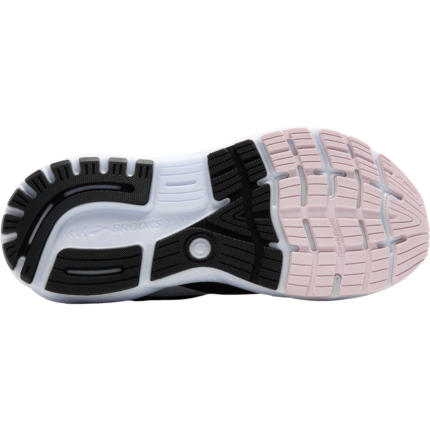 Womens Brooks Women's Brooks Ghost 16 Black/White/Orchid Ice Mesh Black/White/Orchid Ice Mesh