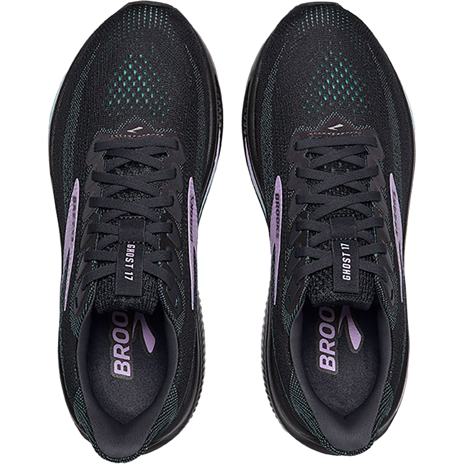 Womens Brooks Women's Brooks Ghost 17 Grey/Clear Water/Purple Mesh Grey/Clear Water/Purple Mesh