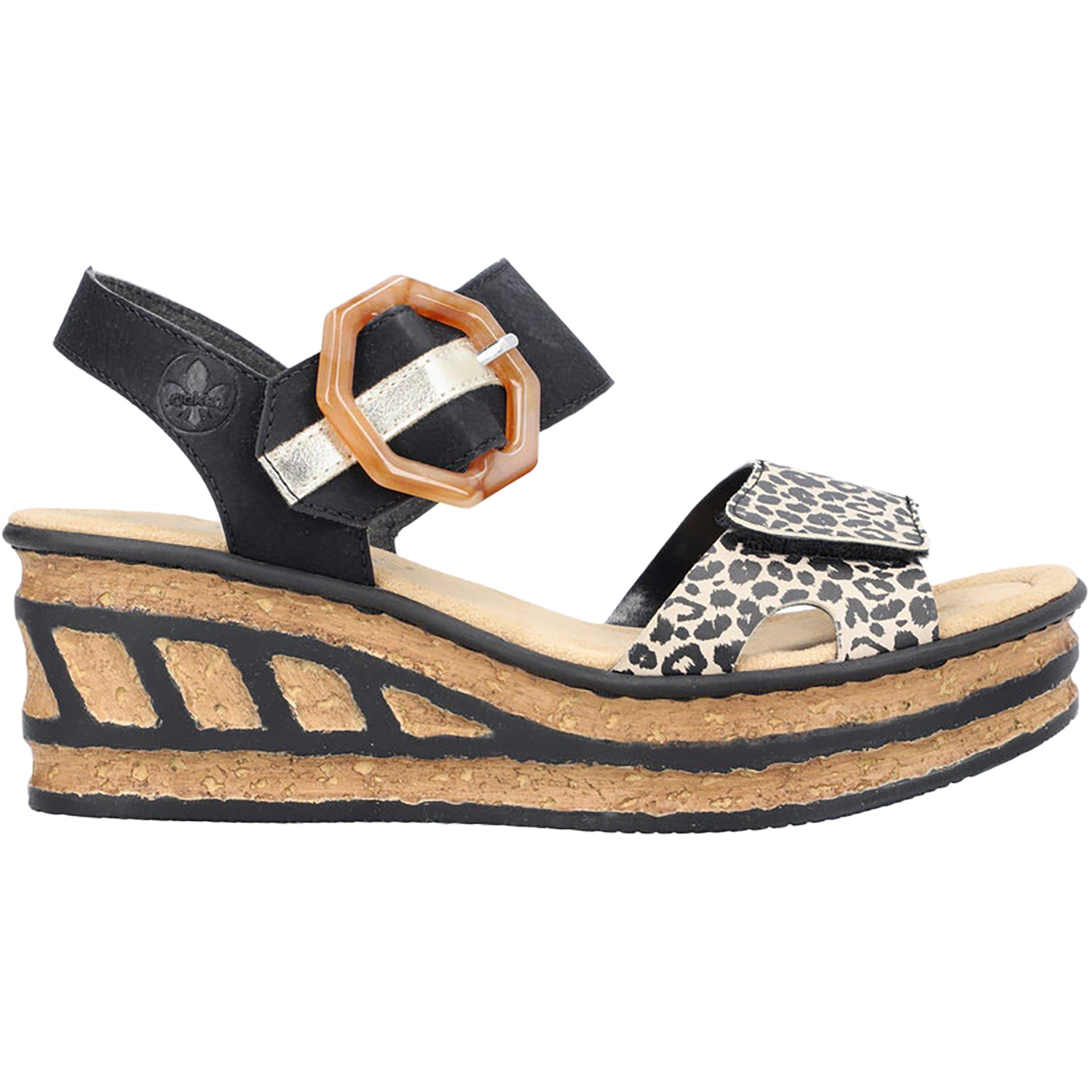 Womens Rieker Women's Rieker 68176-00 Ginger/Schwarz/Lightgold Synthetic Ginger/Schwarz/Lightgold Synthetic