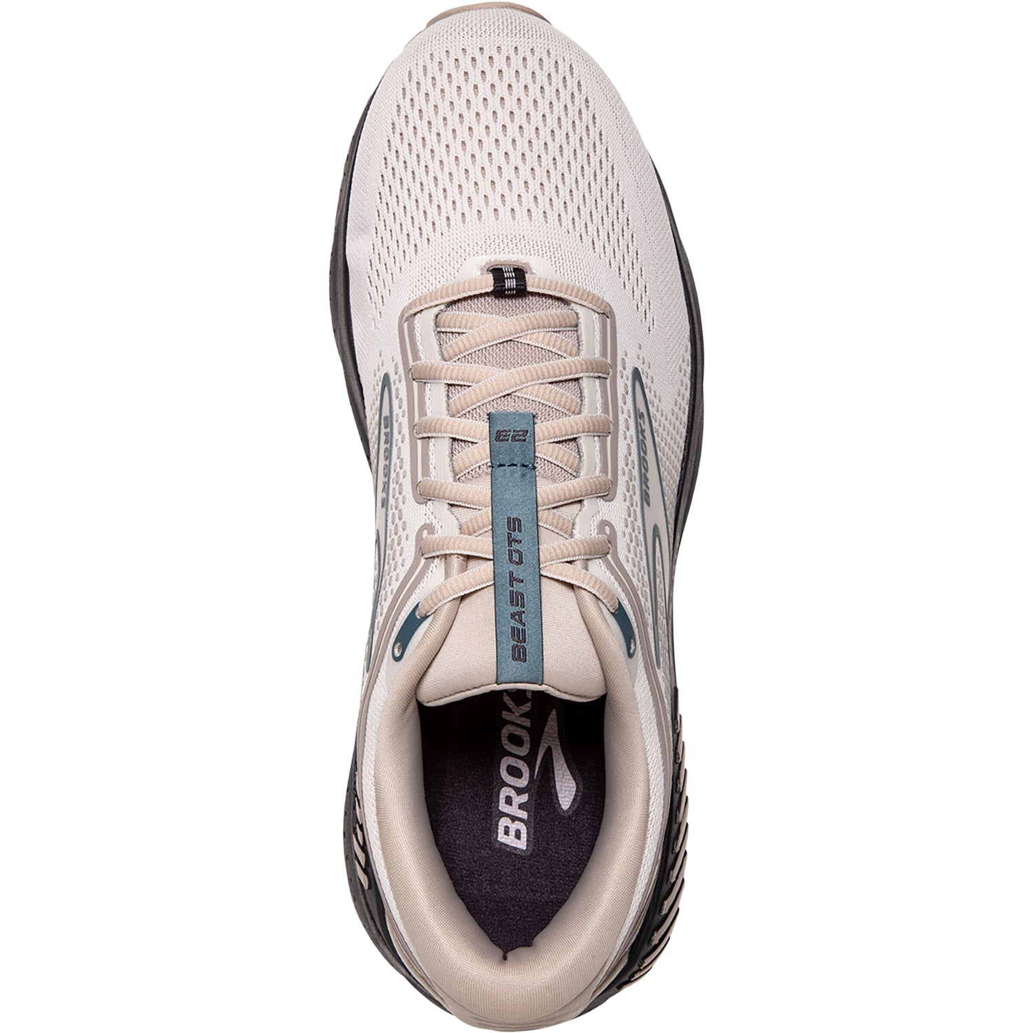Mens Brooks Men's Brooks Beast GTS 23 Chateau Grey/White Sand/Blue Mesh Chateau Grey/White Sand/Blue Mesh