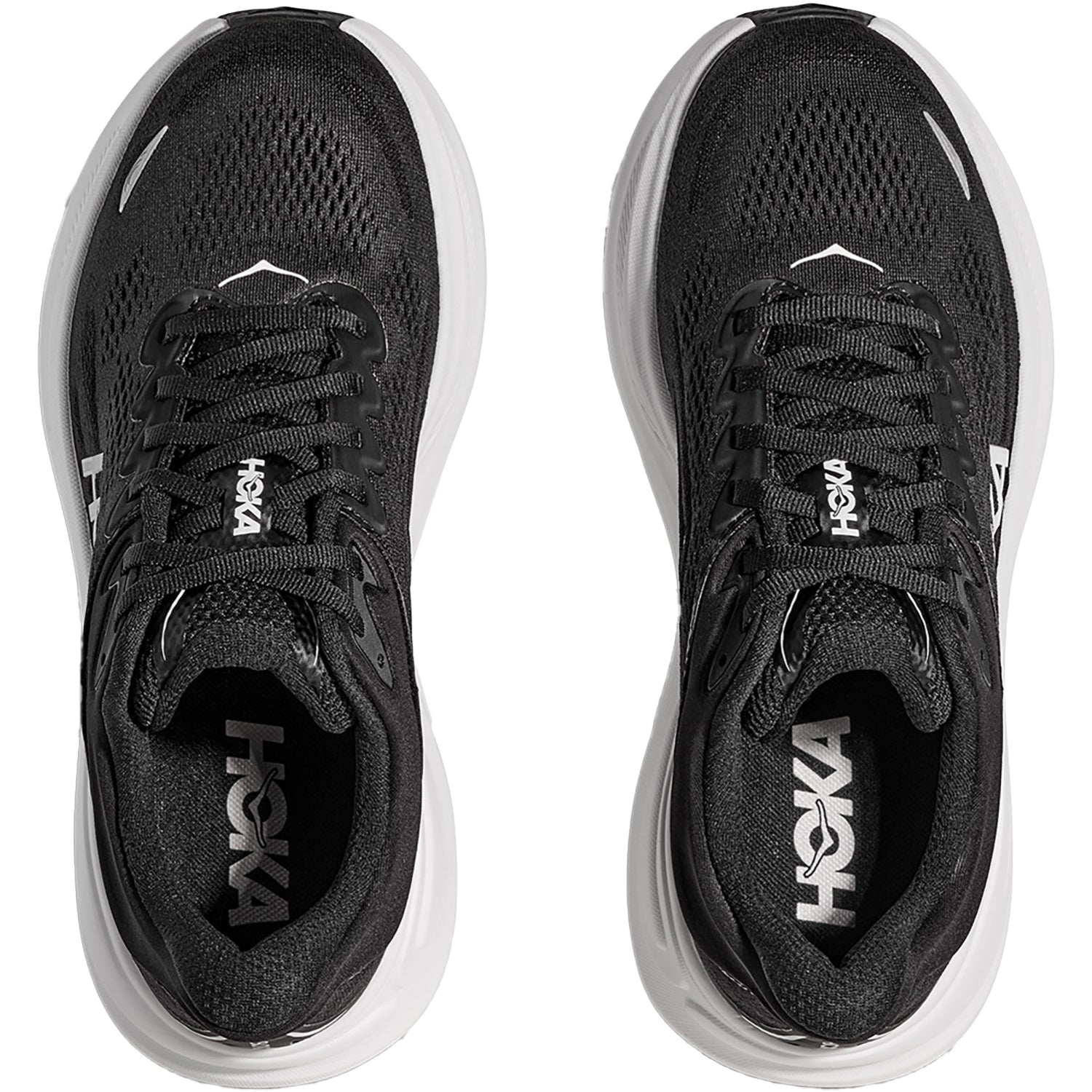 Womens Hoka one one Women's Hoka Bondi 9 Black/White Mesh Black/White Mesh