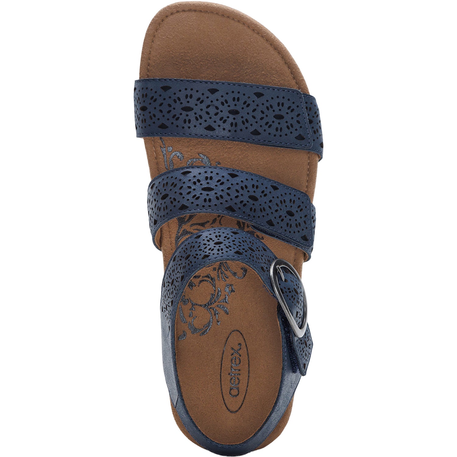 Womens Aetrex Women's Aetrex Lilly Navy Cutout Leather Navy Cutout