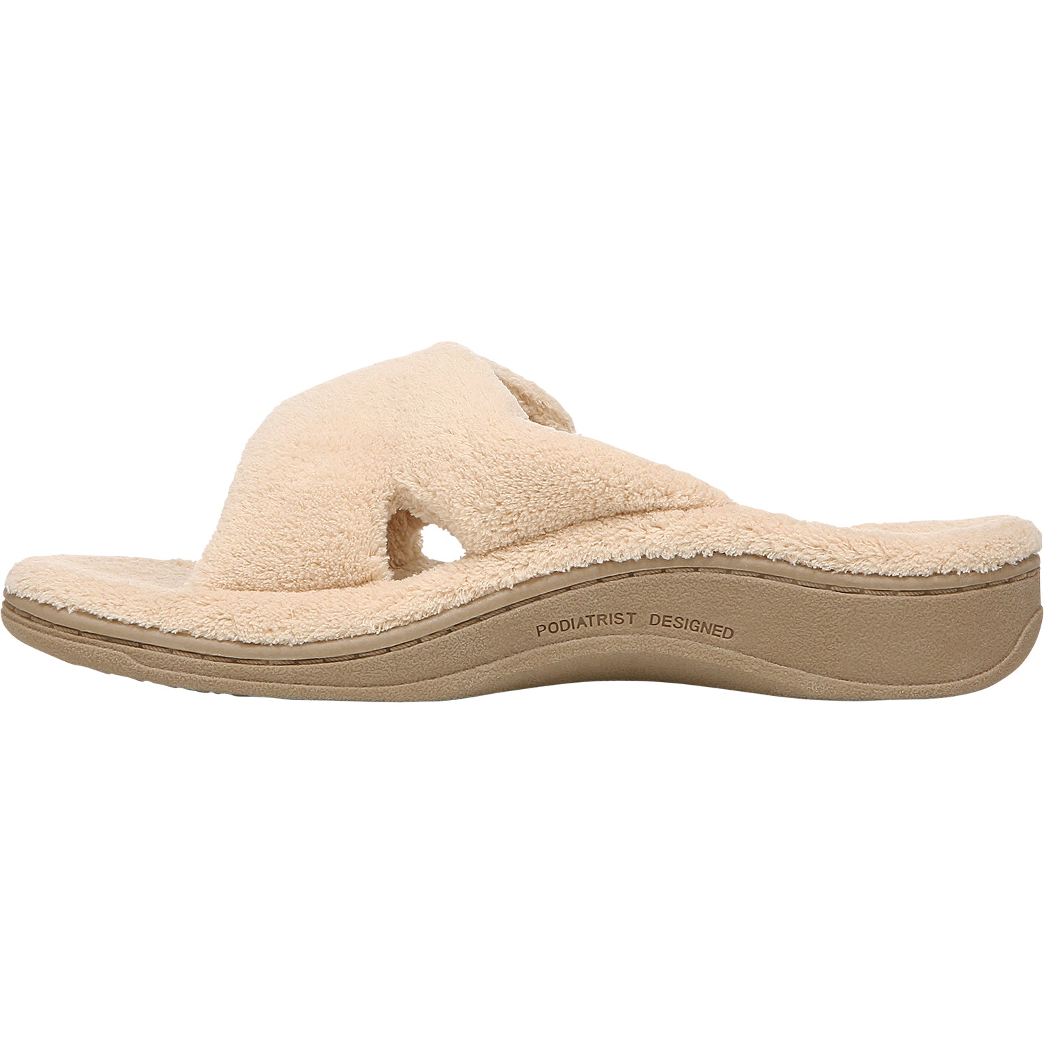 Womens Vionic Women's Vionic Relax Slippers Tan Terrycloth Tan Terrycloth