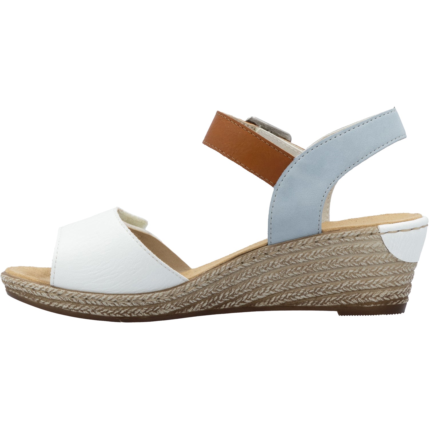 Womens Rieker Women's Rieker 62460-80 Fanni 80 Weiss/Cayenne/Ciel Synthetic Weiss/Cayenne/Ciel Synthetic