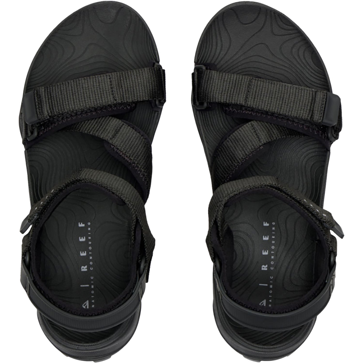 Mens Reef Men's REEF Cross-Shore Black Woven Black Synthetic