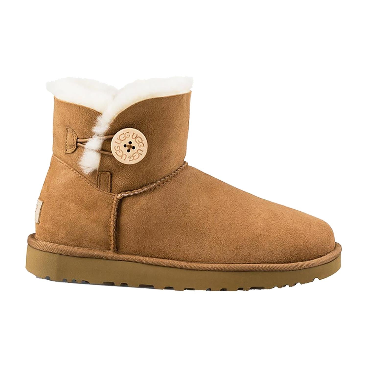 Womens Ugg Women's UGG Mini Bailey Button II Chestnut Sheepskin Chestnut Sheepskin