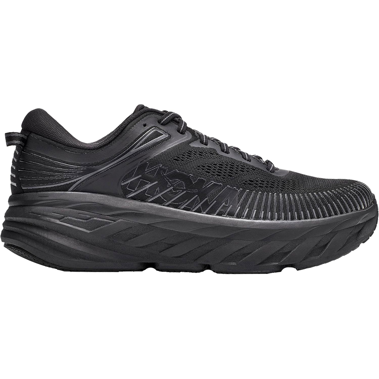 Mens Hoka one one Men's HOKA Bondi 7 Black/Black Mesh Black/Black Mesh