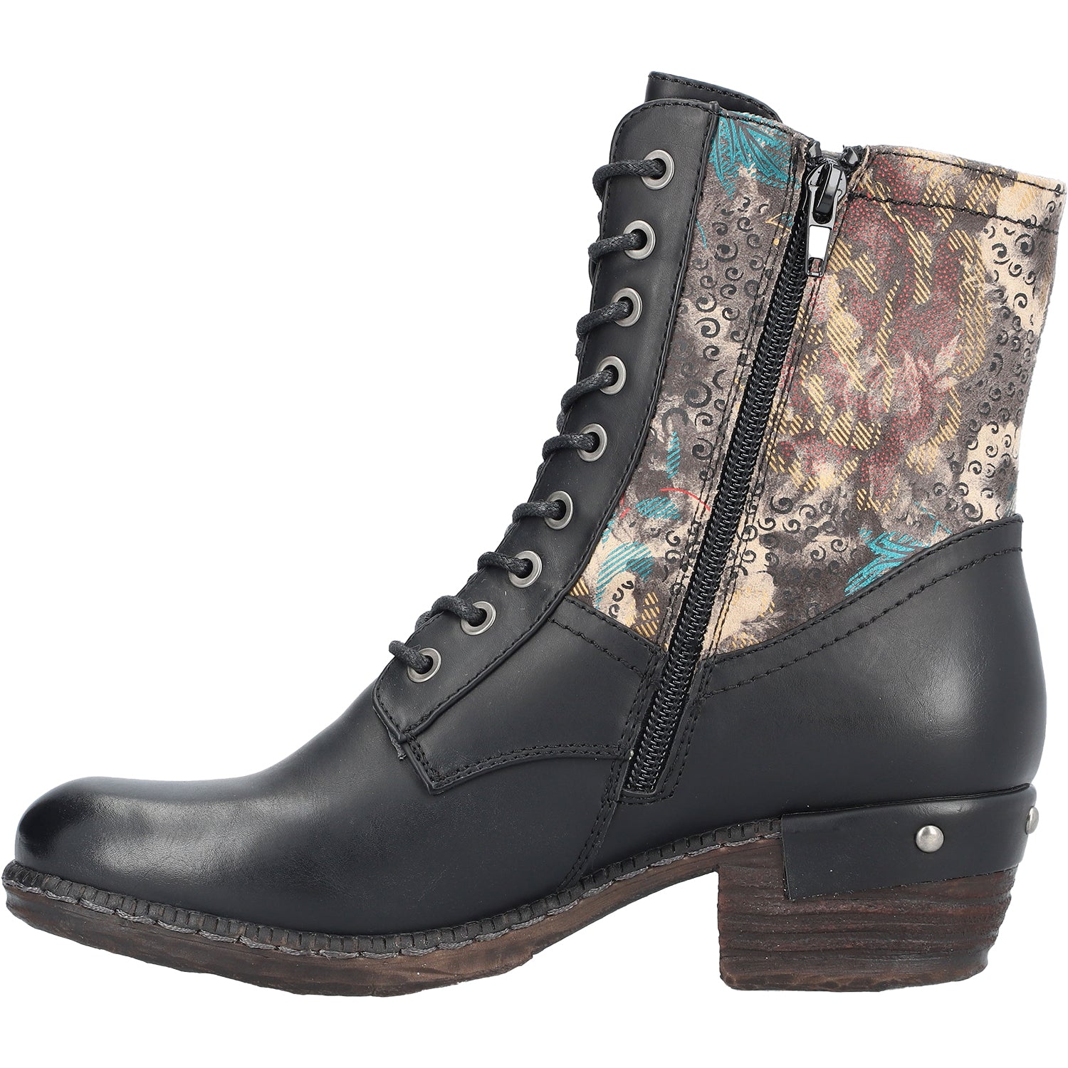 Womens Rieker Women's Rieker 93614-00 Schwarz/Rauch-Multi Leather Schwarz/Rauch-Multi