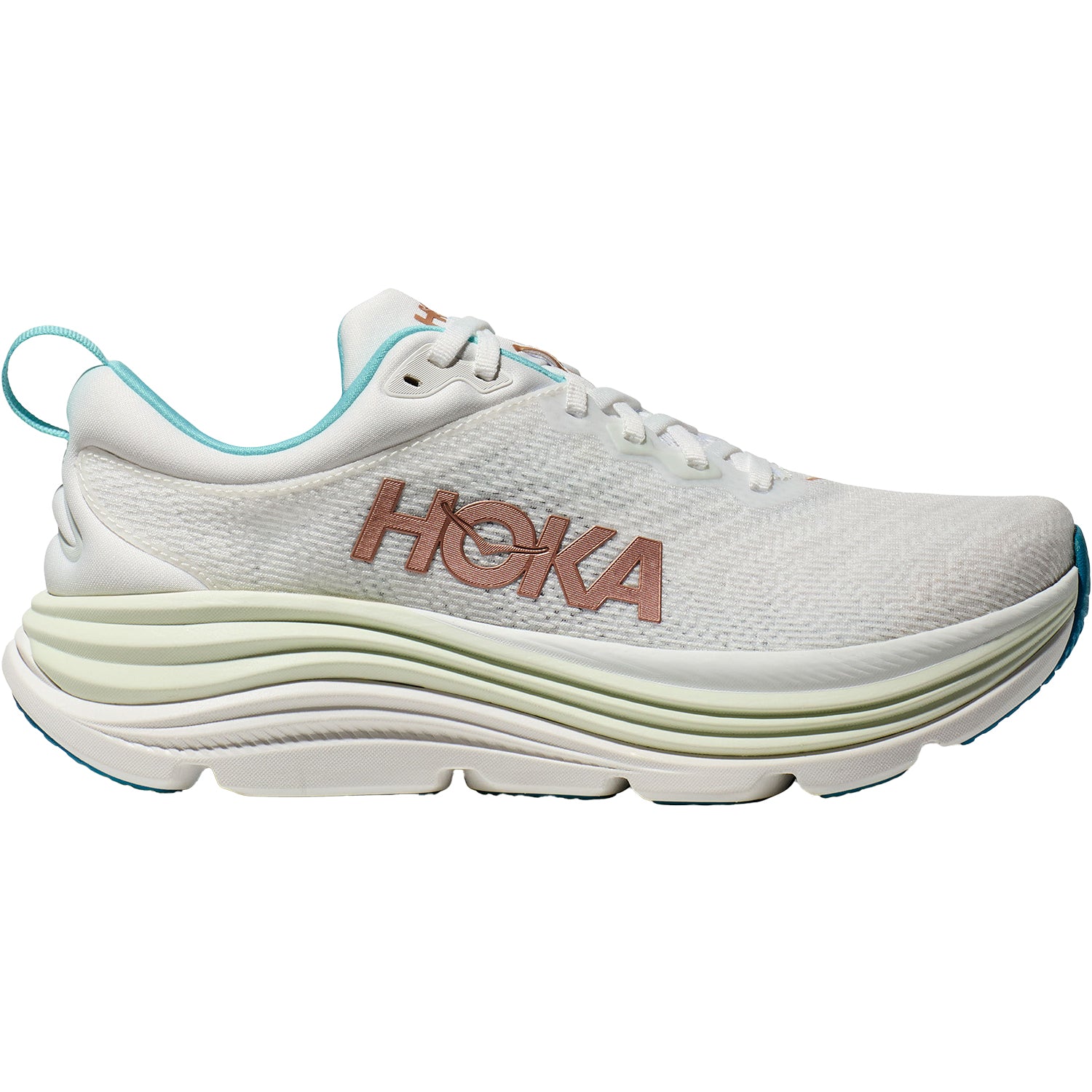 Womens Hoka one one Women's Hoka Gaviota 5 Frost/Rose Gold Mesh Frost/Rose Gold Mesh